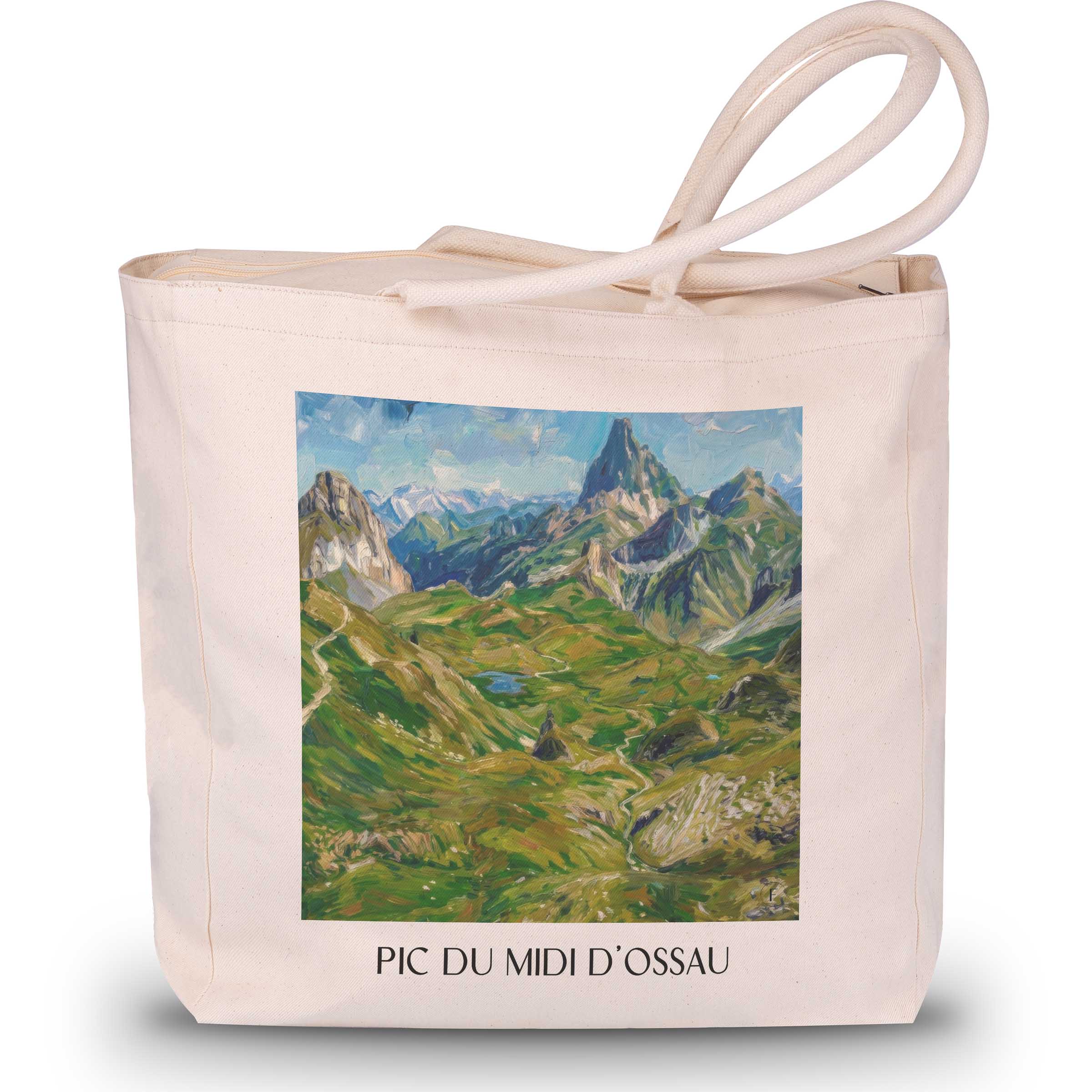 pic-du-midi-d'ossau-vallée-d'ossau-frankreich-einkaufstasche-oil-painting-oelgemaelde