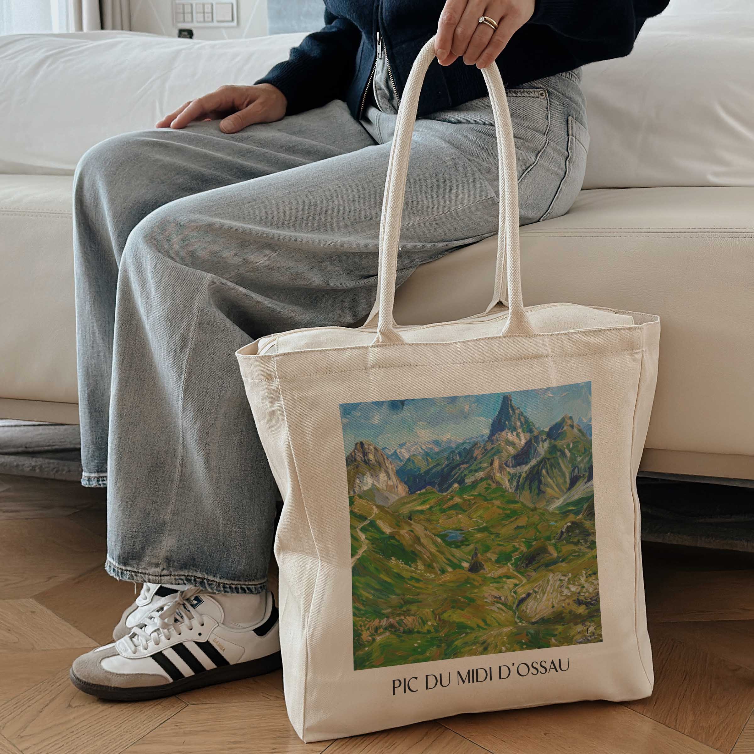 pic-du-midi-d'ossau-vallée-d'ossau-frankreich-einkaufstasche-oil-painting-oelgemaelde