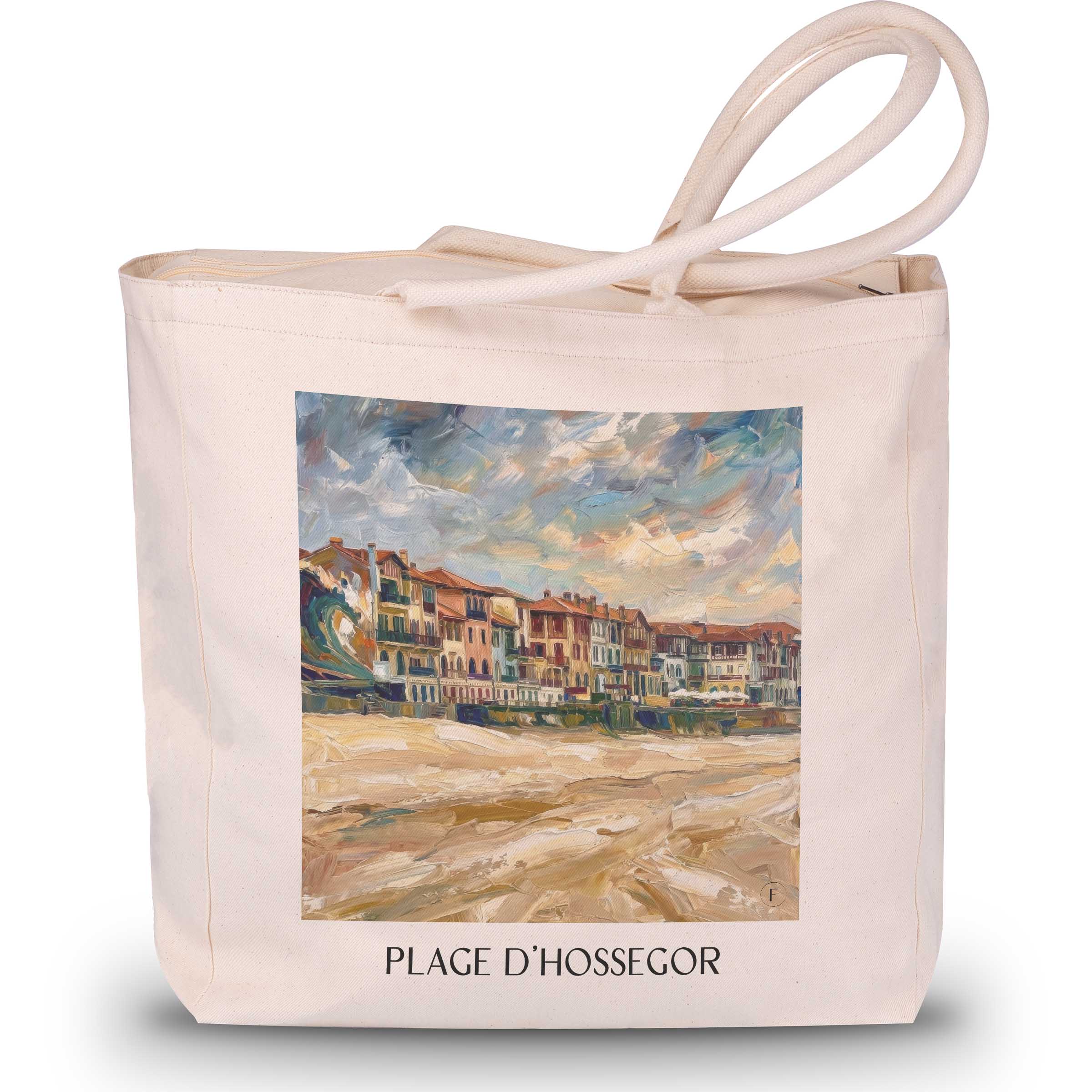 plage-d'hossegor-côte-landaise-frankreich-einkaufstasche-oil-painting-oelgemaelde
