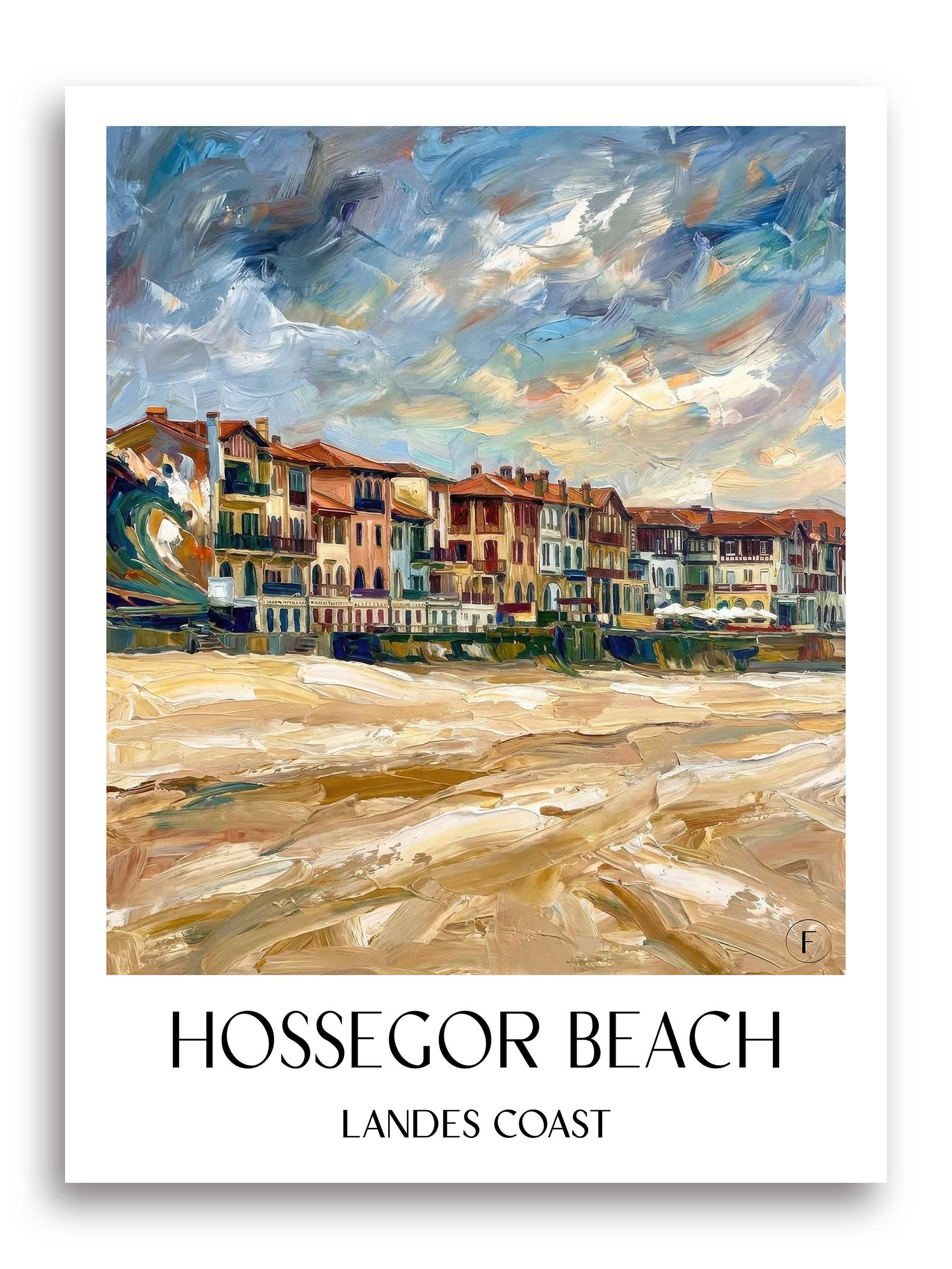 Plage d'Hossegor Poster - Côte Landaise - Frankreich Kunstdruck - Ölgemälde von A4 bis A1