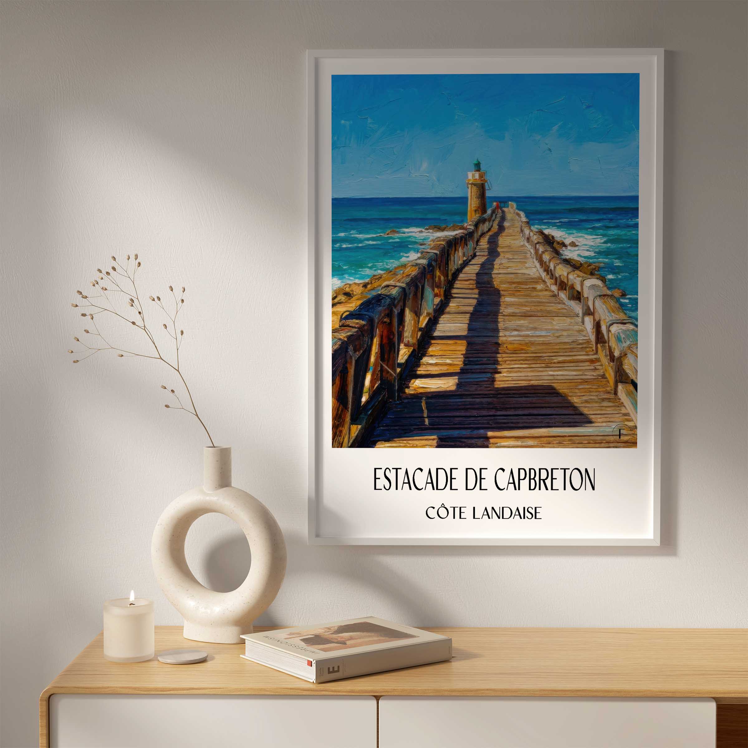 estacade-de-capbreton-côte-landaise-frankreich-poster-oil-painting-oelgemaelde