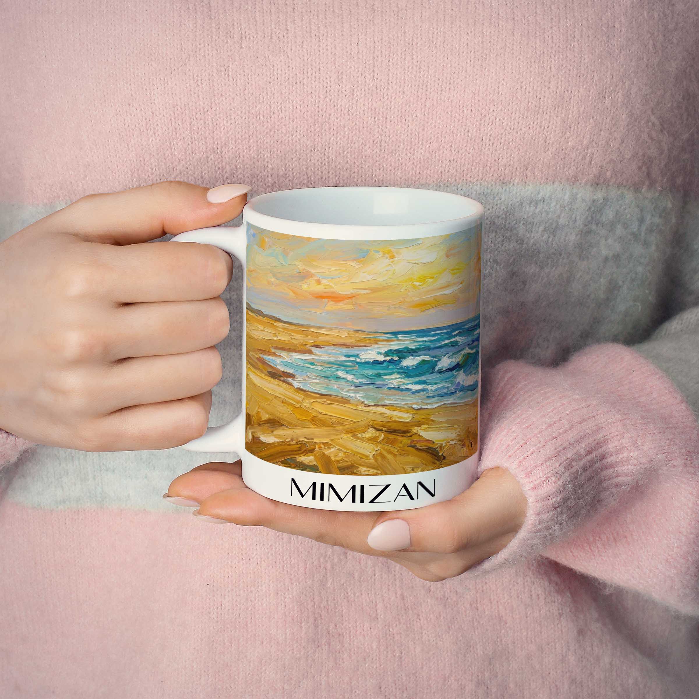 mimizan-côte-landaise-frankreich-kaffeebecher-oil-painting-oelgemaelde