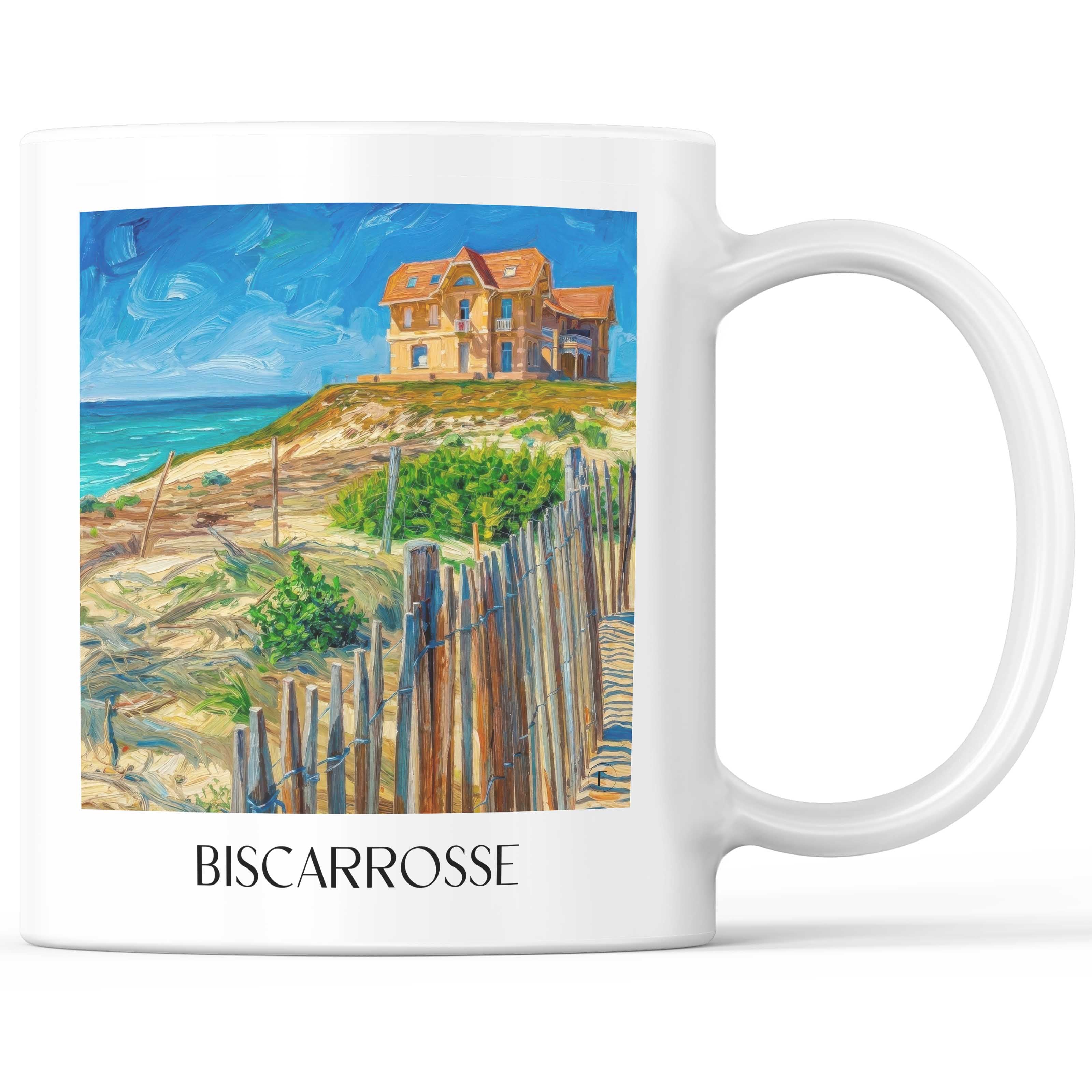 biscarrosse-côte-landaise-frankreich-kaffeebecher-oil-painting-oelgemaelde