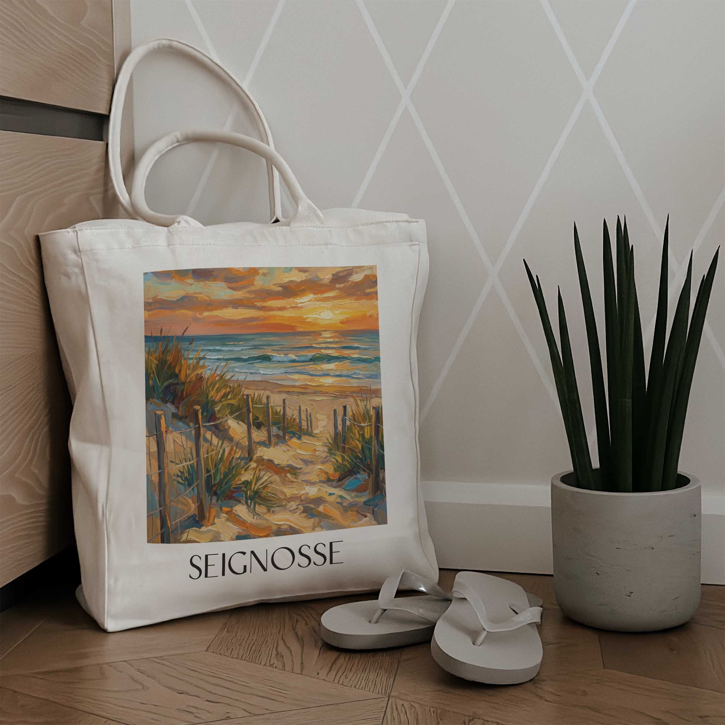 seignosse-côte-landaise-frankreich-einkaufstasche-oil-painting-oelgemaelde