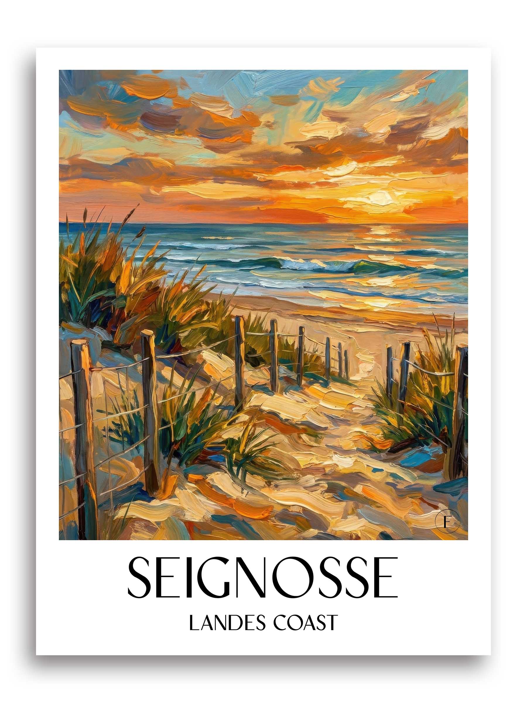 Seignosse Poster - Côte Landaise - Frankreich Kunstdruck - Ölgemälde von A4 bis A1