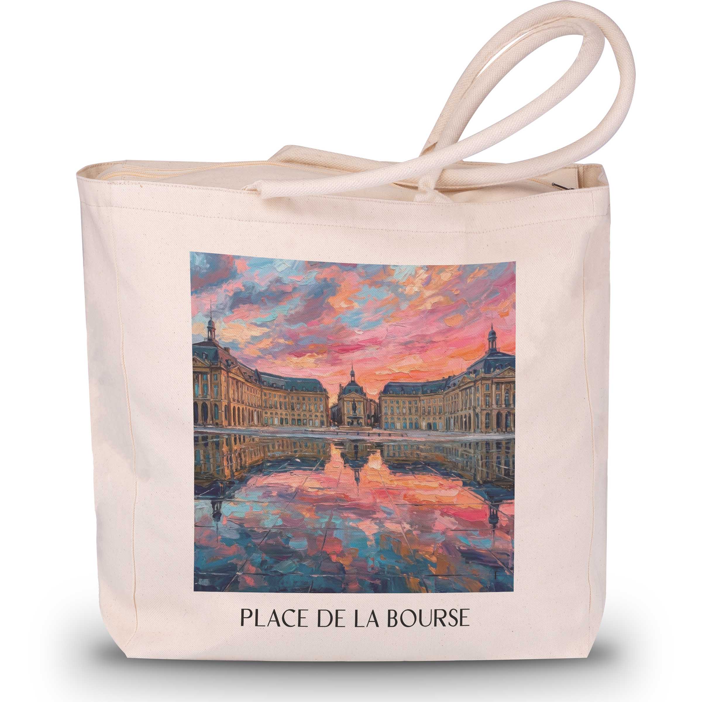 place-de-la-bourse-bordeaux-frankreich-einkaufstasche-oil-painting-oelgemaelde