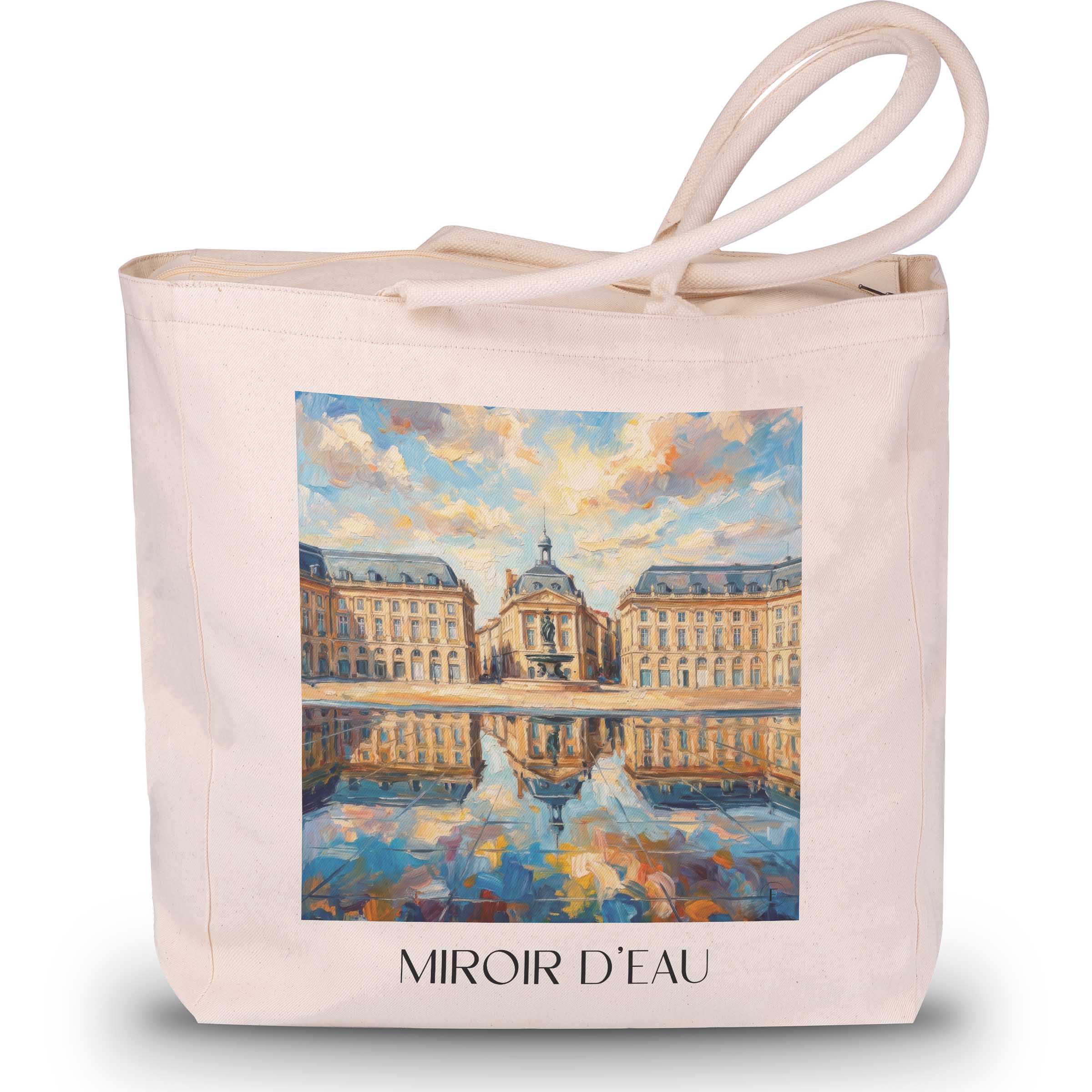 miroir-d'eau-bordeaux-frankreich-einkaufstasche-oil-painting-oelgemaelde