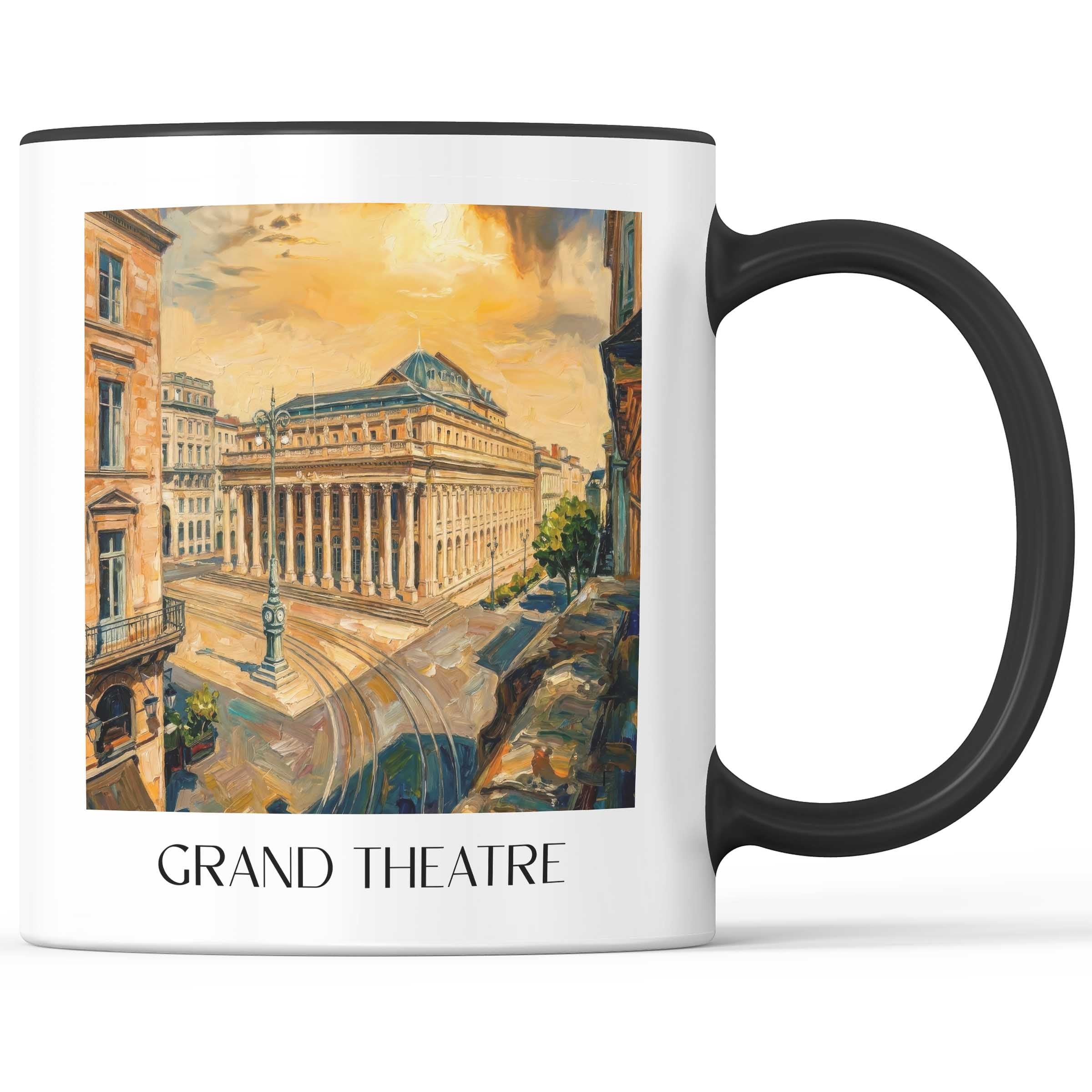 Grand Théâtre Kaffeebecher - Bordeaux - Frankreich Becher - Kaffeetasse im Ölgemälde Stil