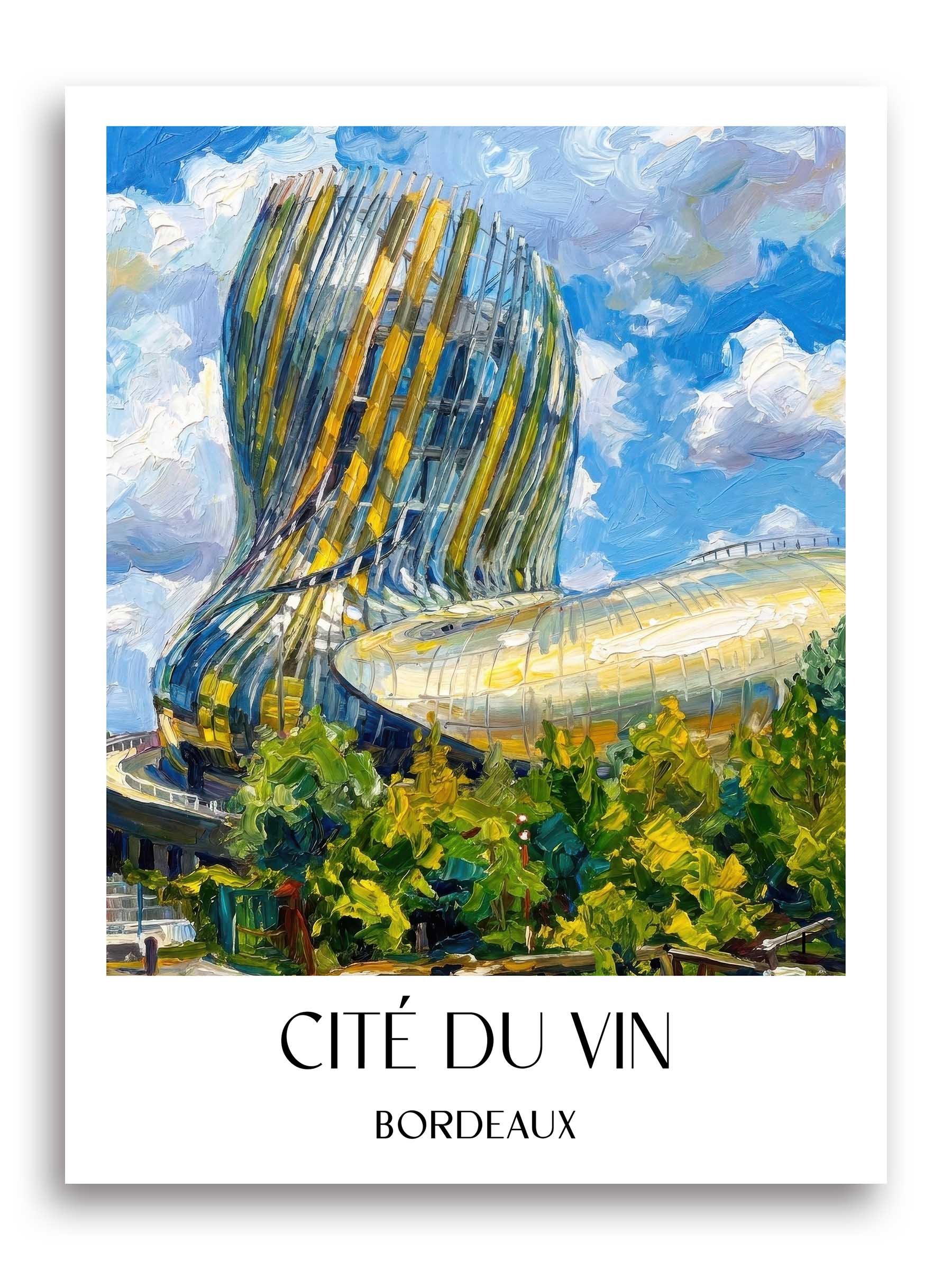 Cité du Vin Poster - Bordeaux - Frankreich Kunstdruck - Ölgemälde von A4 bis A1