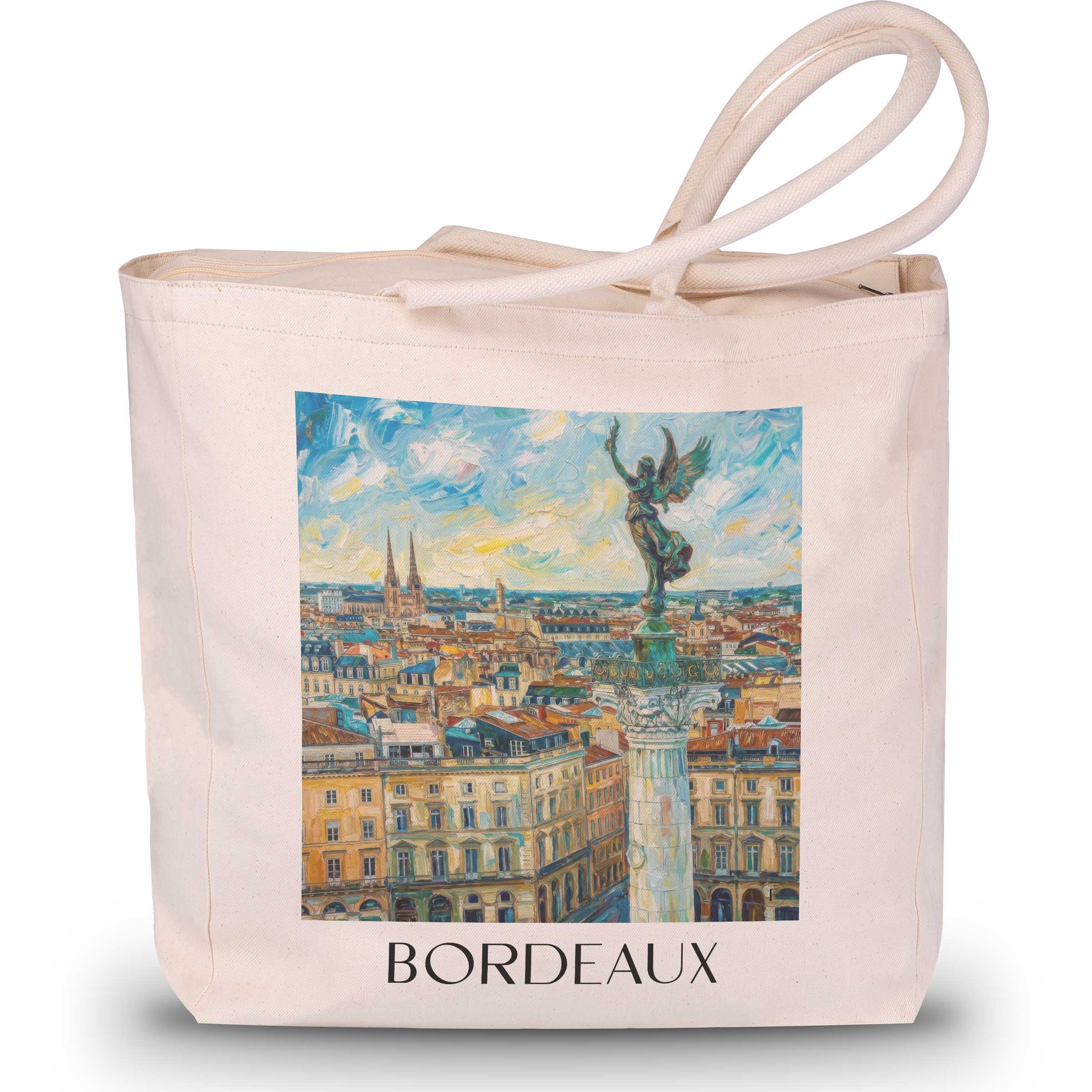 Bordeaux Shopping Tasche - Gironde - Frankreich Tote Bag - Einkaufstasche im Ölgemälde Stil