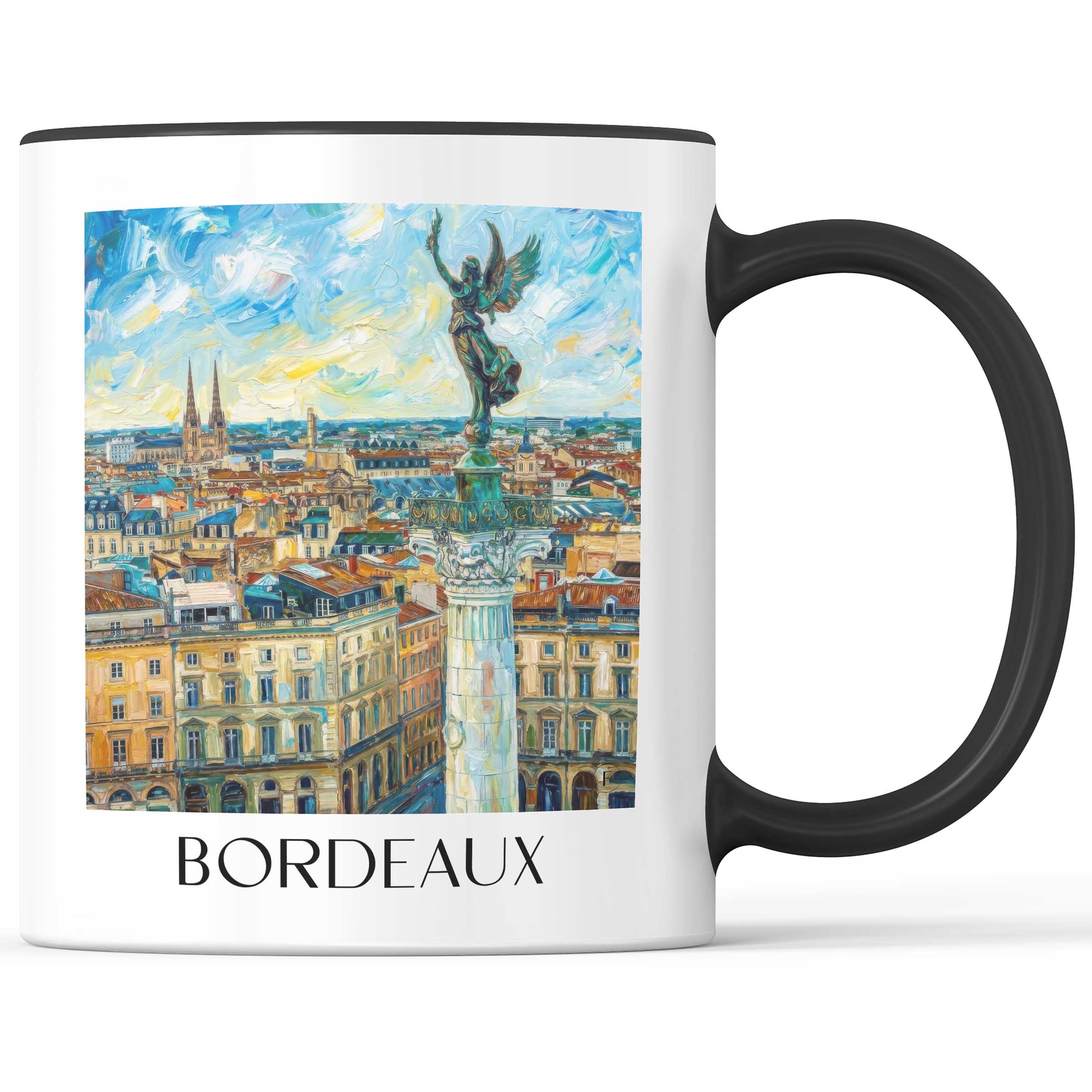 Bordeaux Kaffeebecher - Gironde - Frankreich Becher - Kaffeetasse im Ölgemälde Stil