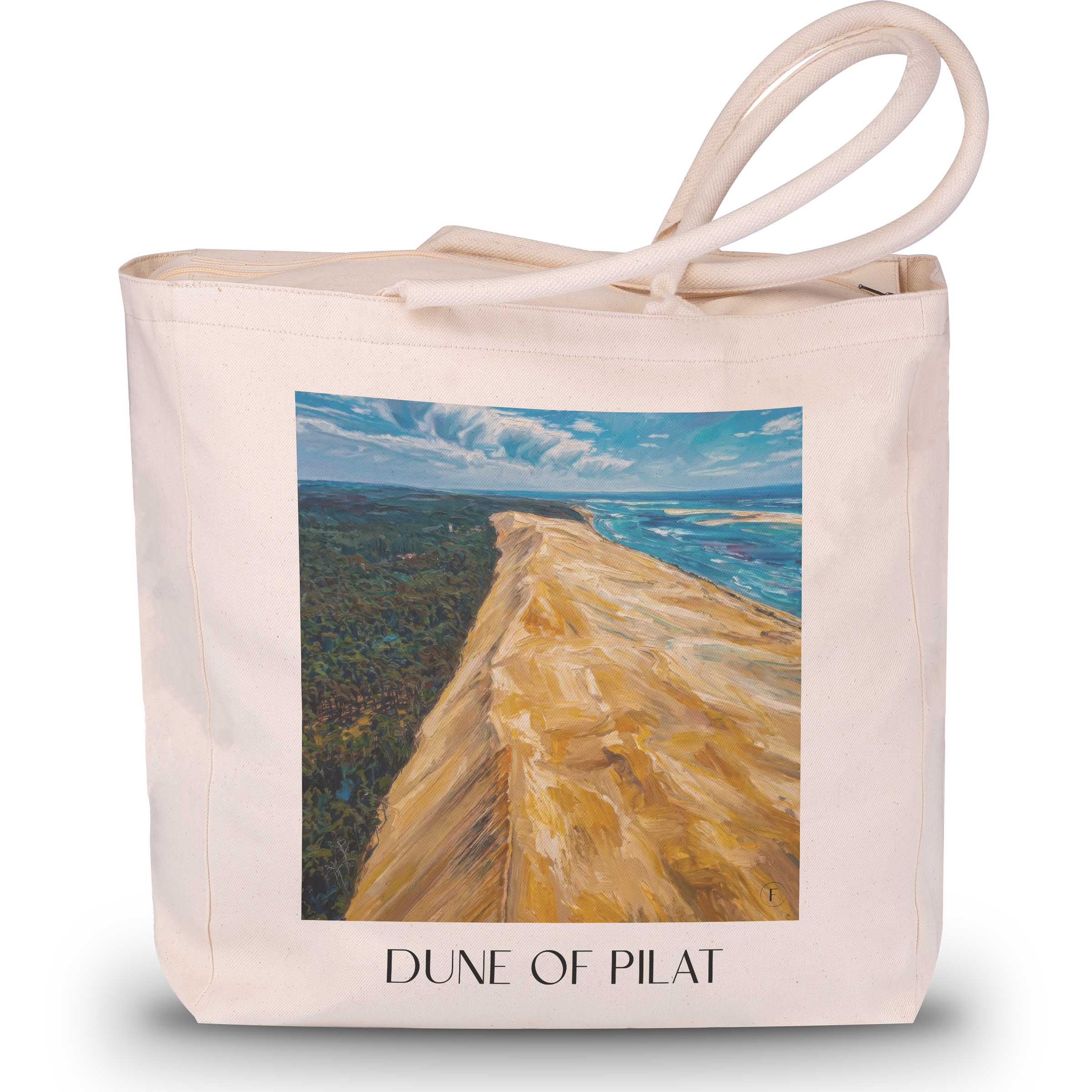 Dune du Pilat Shopping Tasche - Bassin d'Arcachon - Frankreich Tote Bag - Einkaufstasche im Ölgemälde Stil