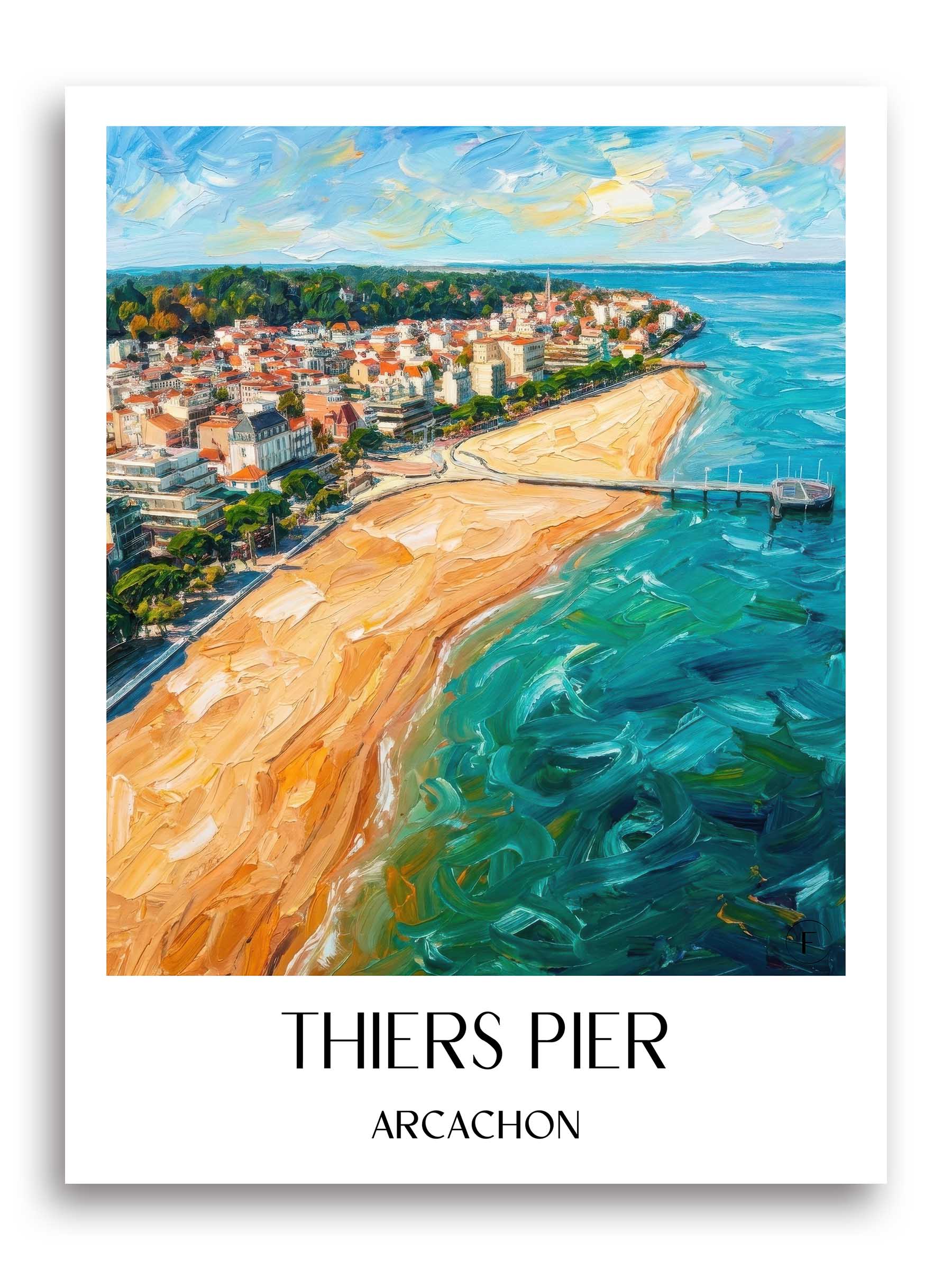 Jetée Thiers Poster - Arcachon - Frankreich Kunstdruck - Ölgemälde von A4 bis A1