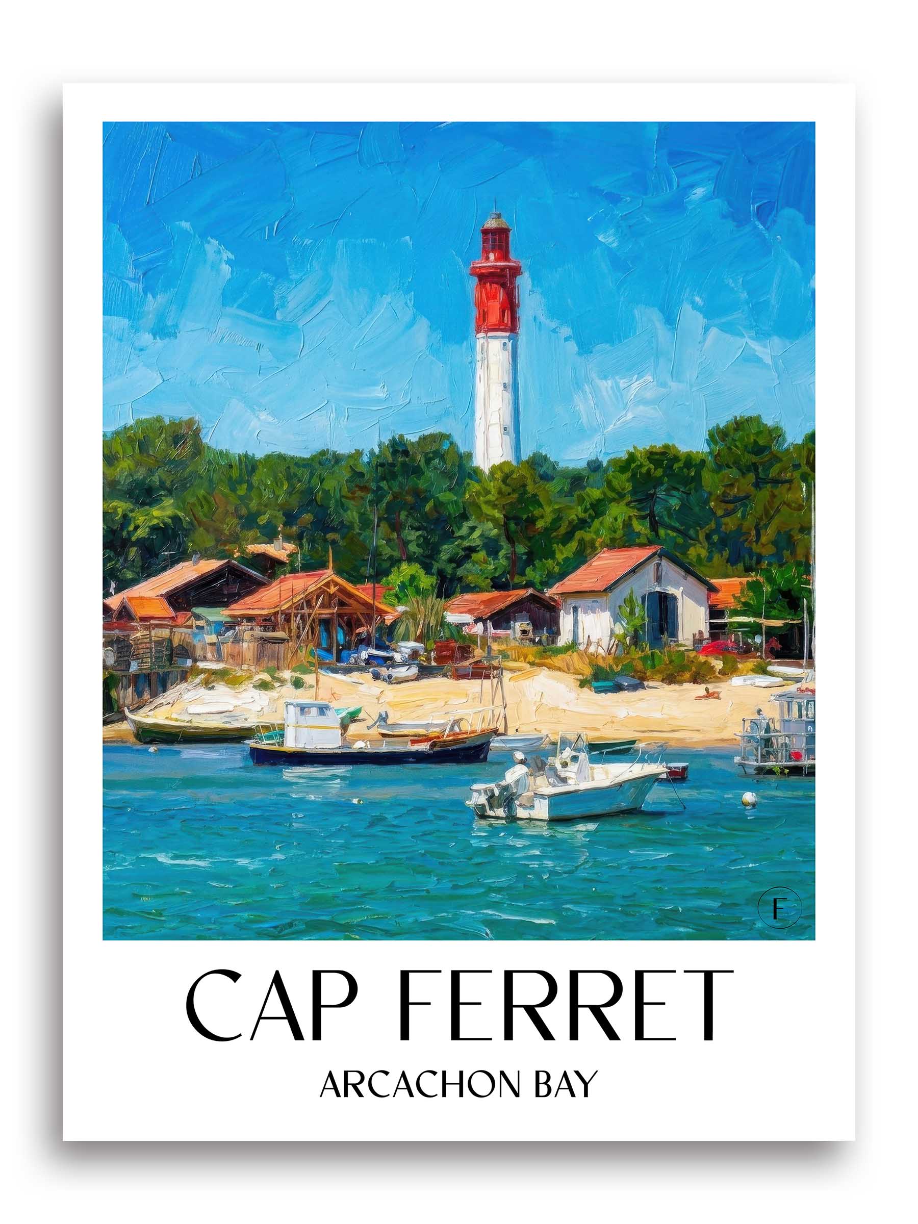 Cap Ferret Poster - Bassin d'Arcachon - Frankreich Kunstdruck - Ölgemälde von A4 bis A1