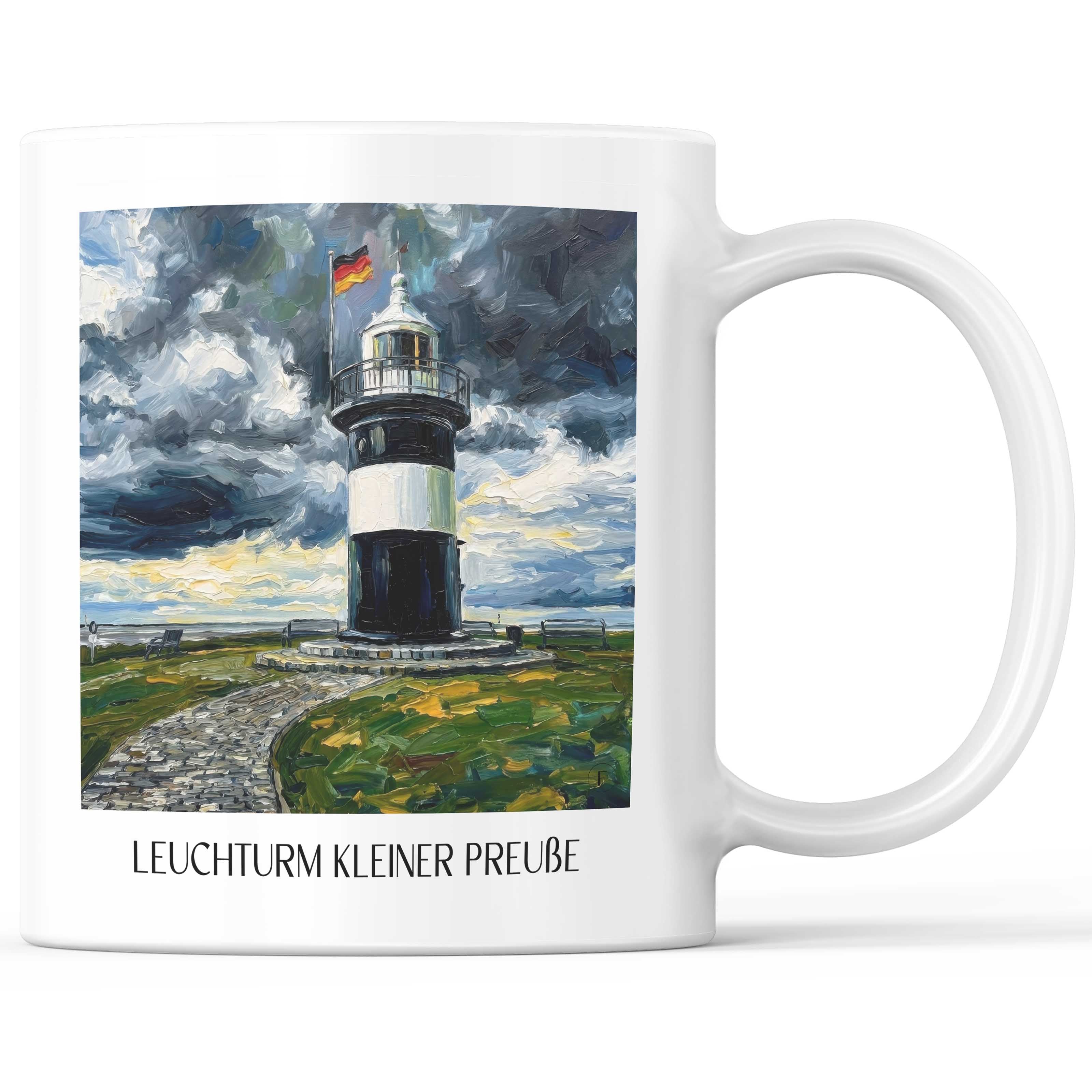 Leuchturm Kleiner Preuße Kaffeebecher - Bremen - Deutschland Becher - Kaffeetasse im Ölgemälde Stil