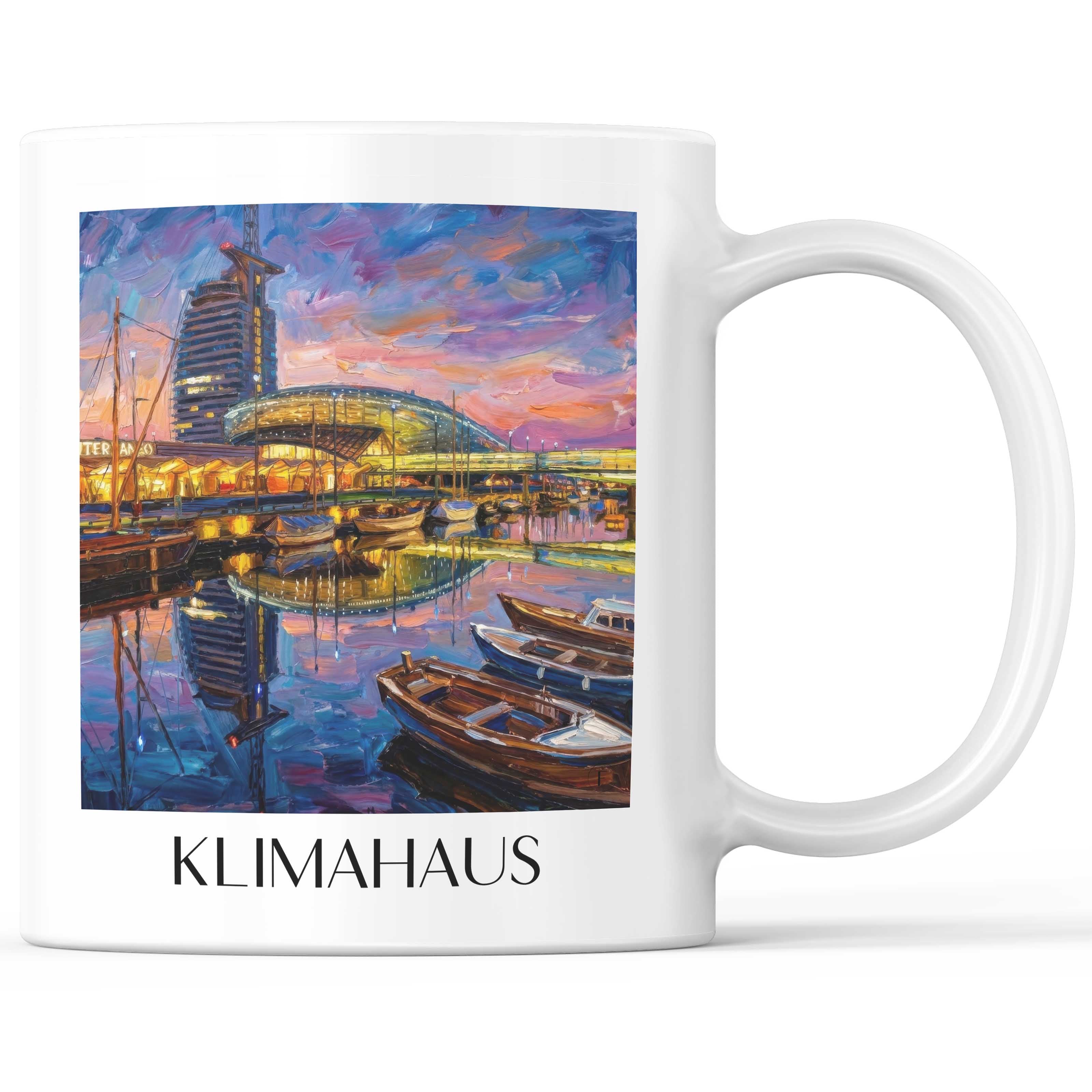 Klimahaus Kaffeebecher - Bremerhaven - Deutschland Becher - Kaffeetasse im Ölgemälde Stil