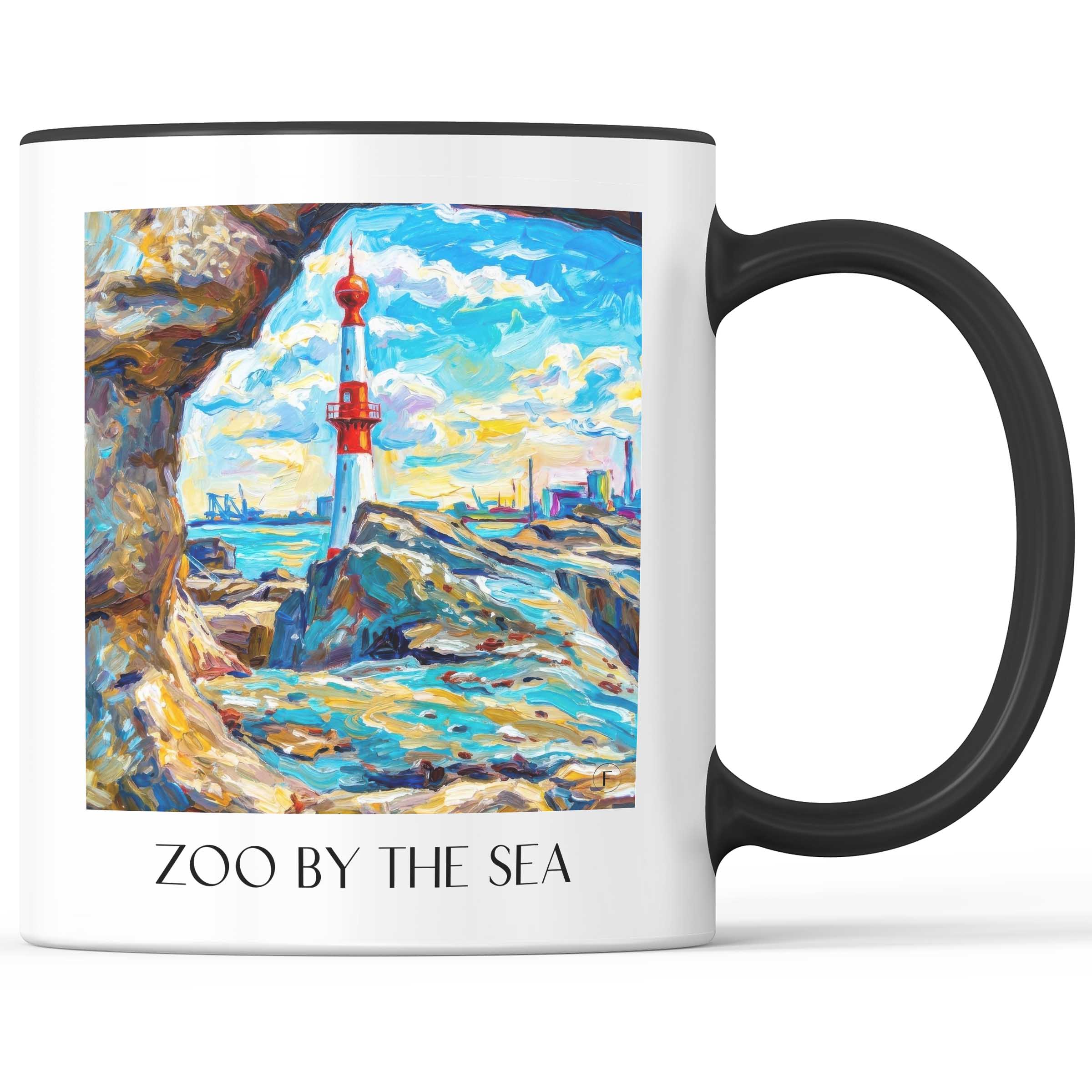 Zoo am Meer Kaffeebecher - Bremerhaven - Deutschland Becher - Kaffeetasse im Ölgemälde Stil