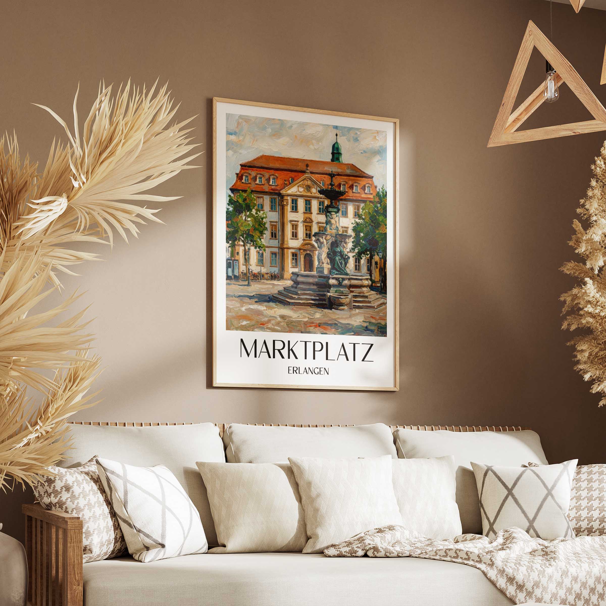 marktplatz-erlangen-deutschland-poster-oil-painting-oelgemaelde