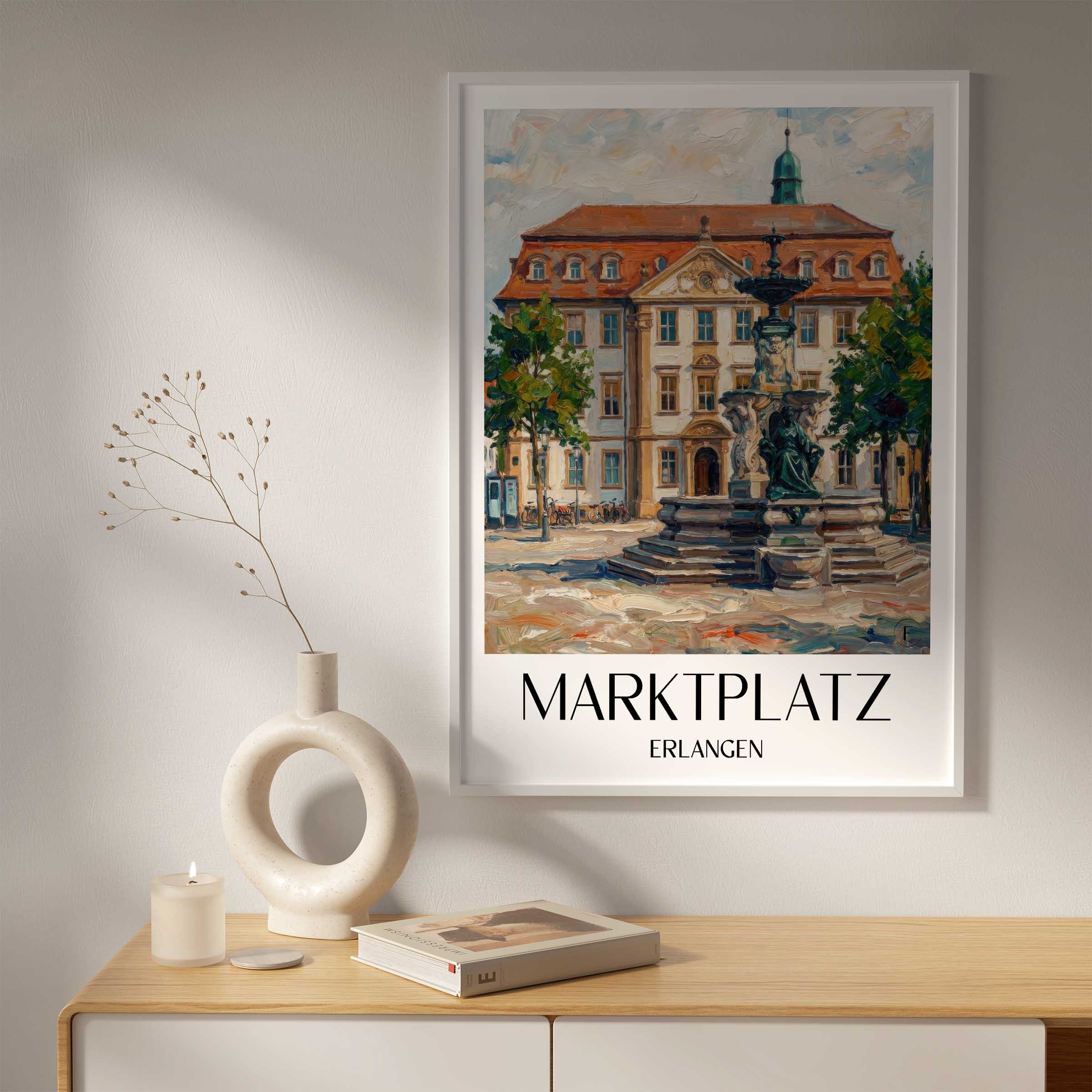marktplatz-erlangen-deutschland-poster-oil-painting-oelgemaelde