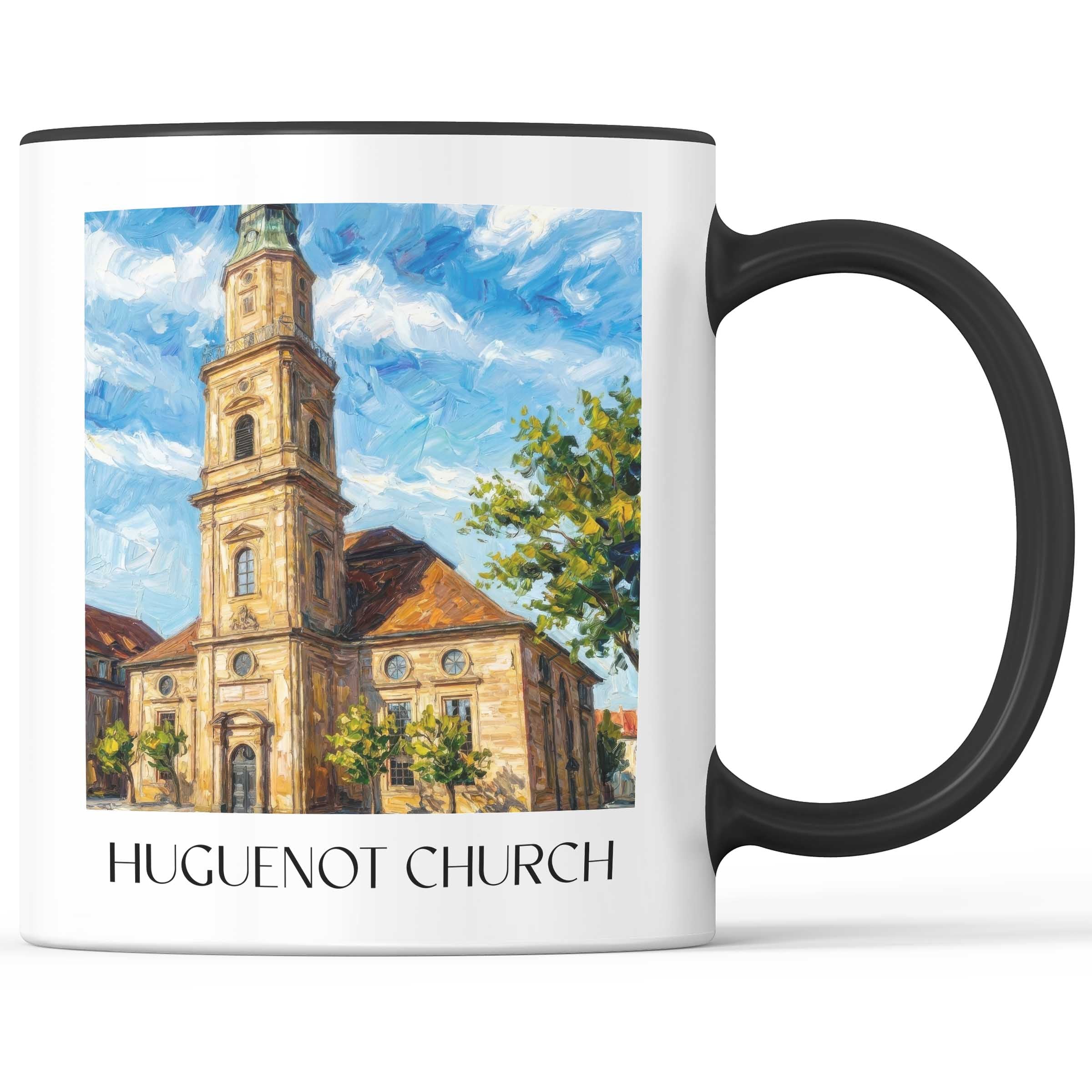 Hugenottenkirche Kaffeebecher - Erlangen - Deutschland Becher - Kaffeetasse im Ölgemälde Stil
