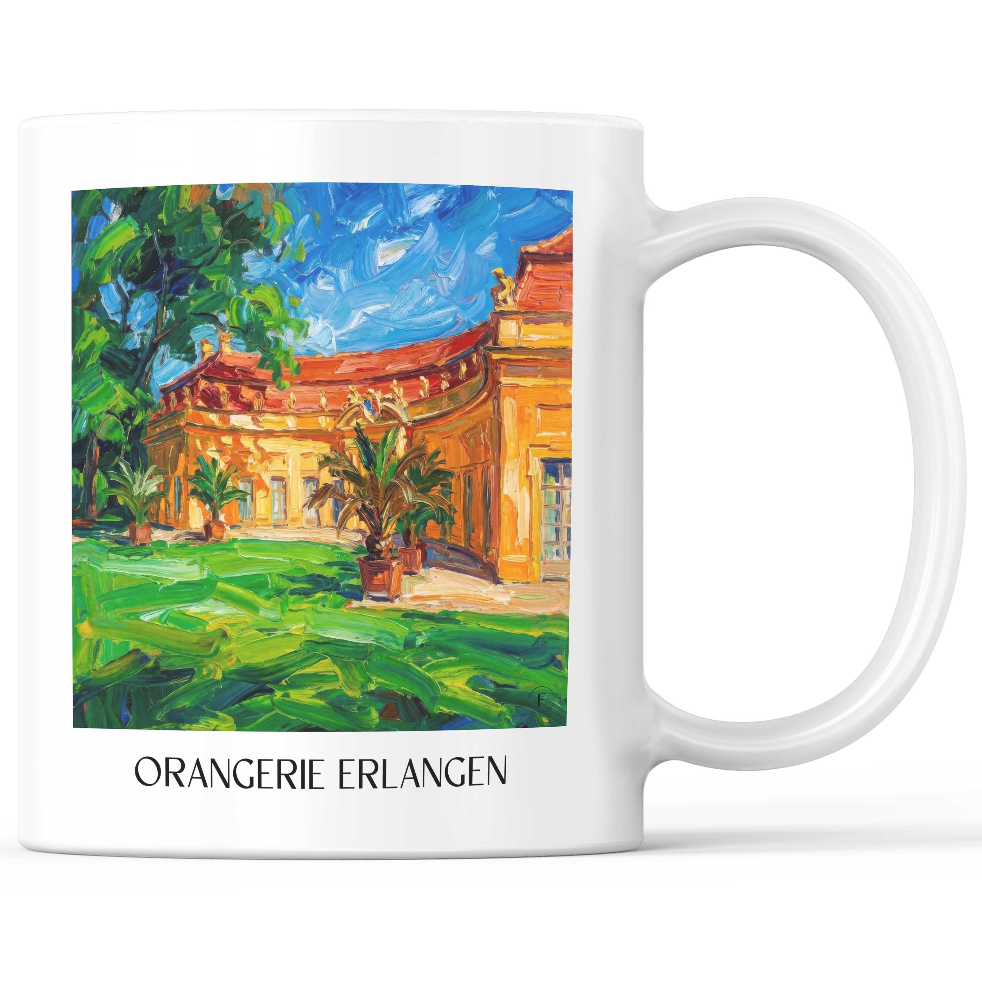 Orangerie Kaffeebecher - Erlangen - Deutschland Becher - Kaffeetasse im Ölgemälde Stil