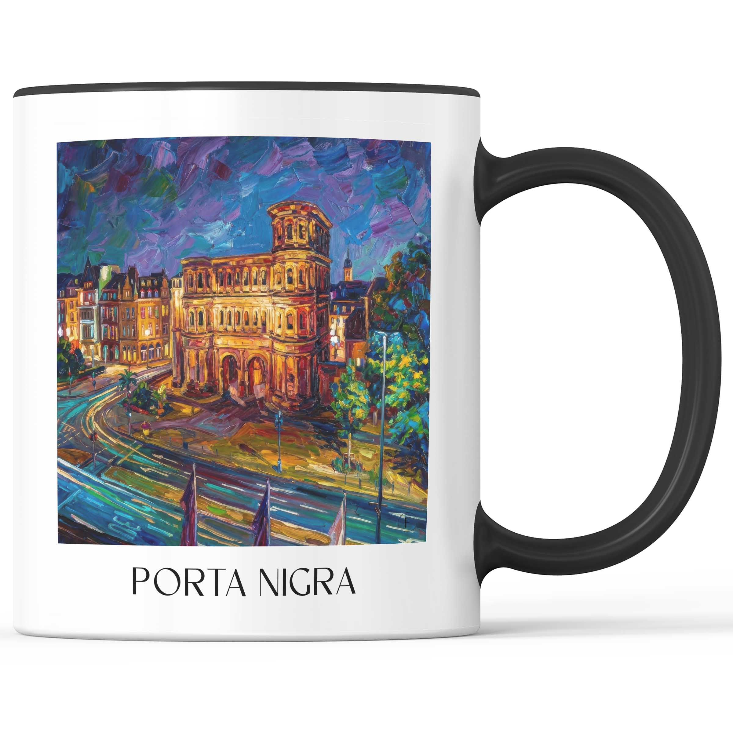 Porta Nigra Kaffeebecher - Trier - Deutschland Becher - Kaffeetasse im Ölgemälde Stil