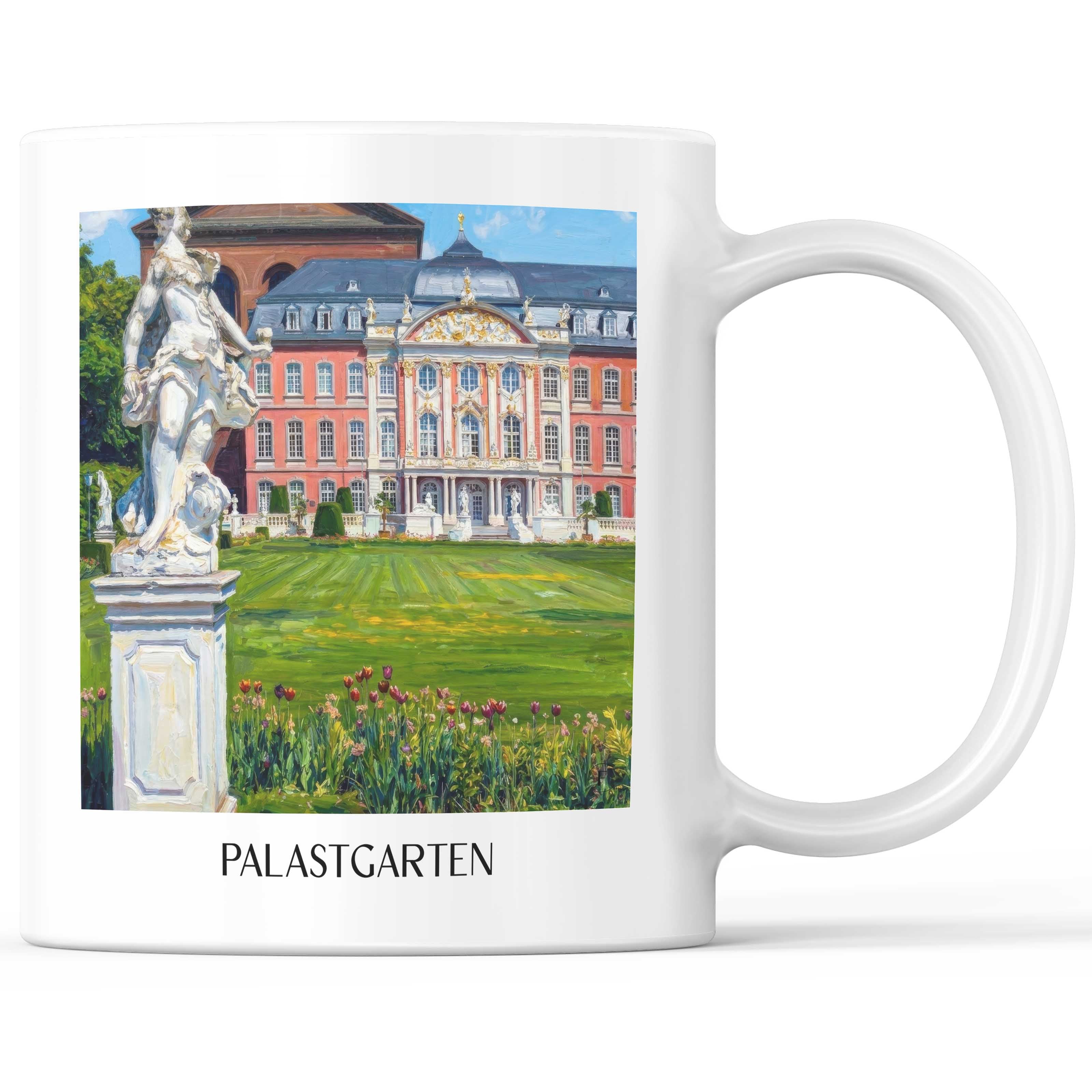 Palastgarten Kaffeebecher - Trier - Deutschland Becher - Kaffeetasse im Ölgemälde Stil