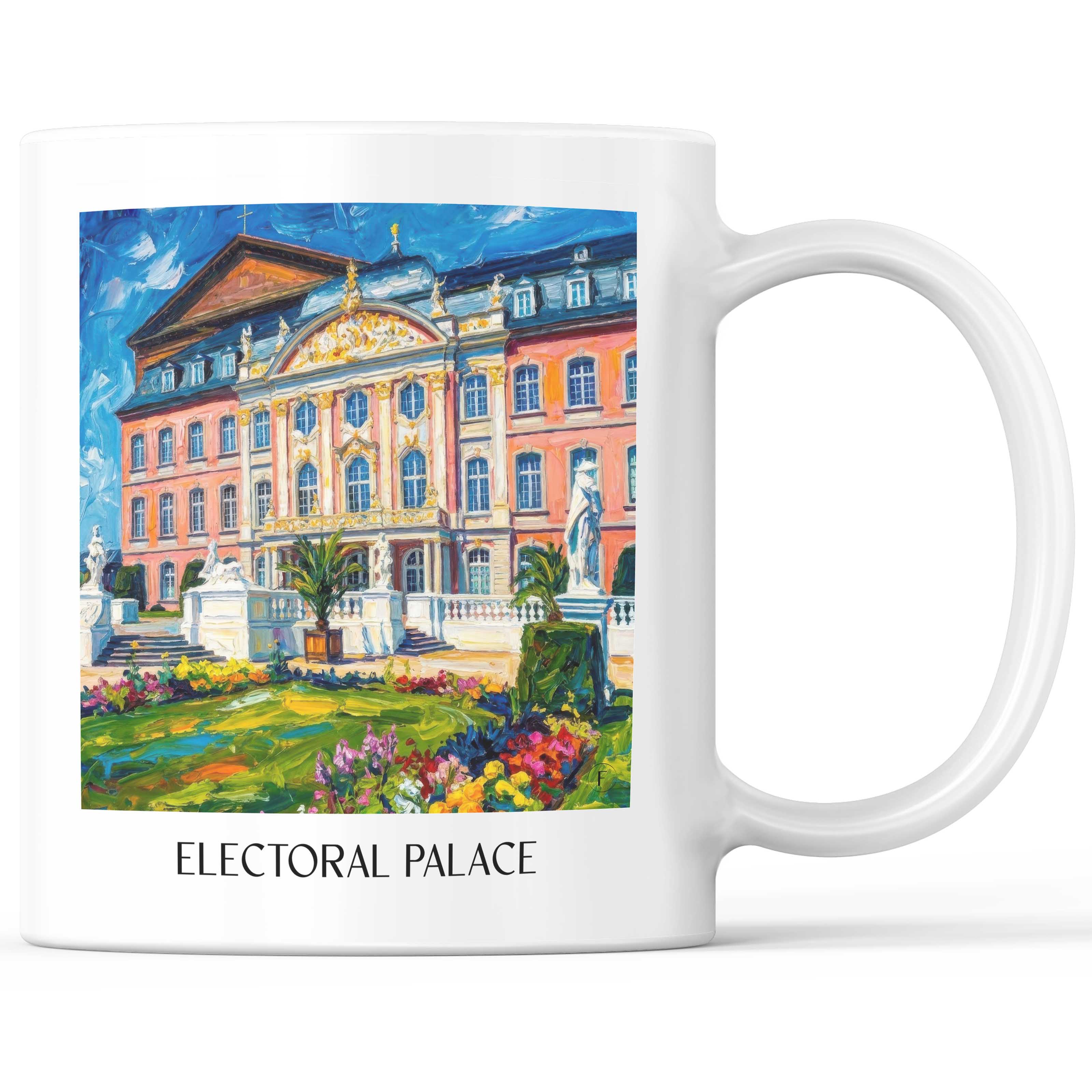 Kurfürstliches Palais Kaffeebecher - Trier - Deutschland Becher - Kaffeetasse im Ölgemälde Stil