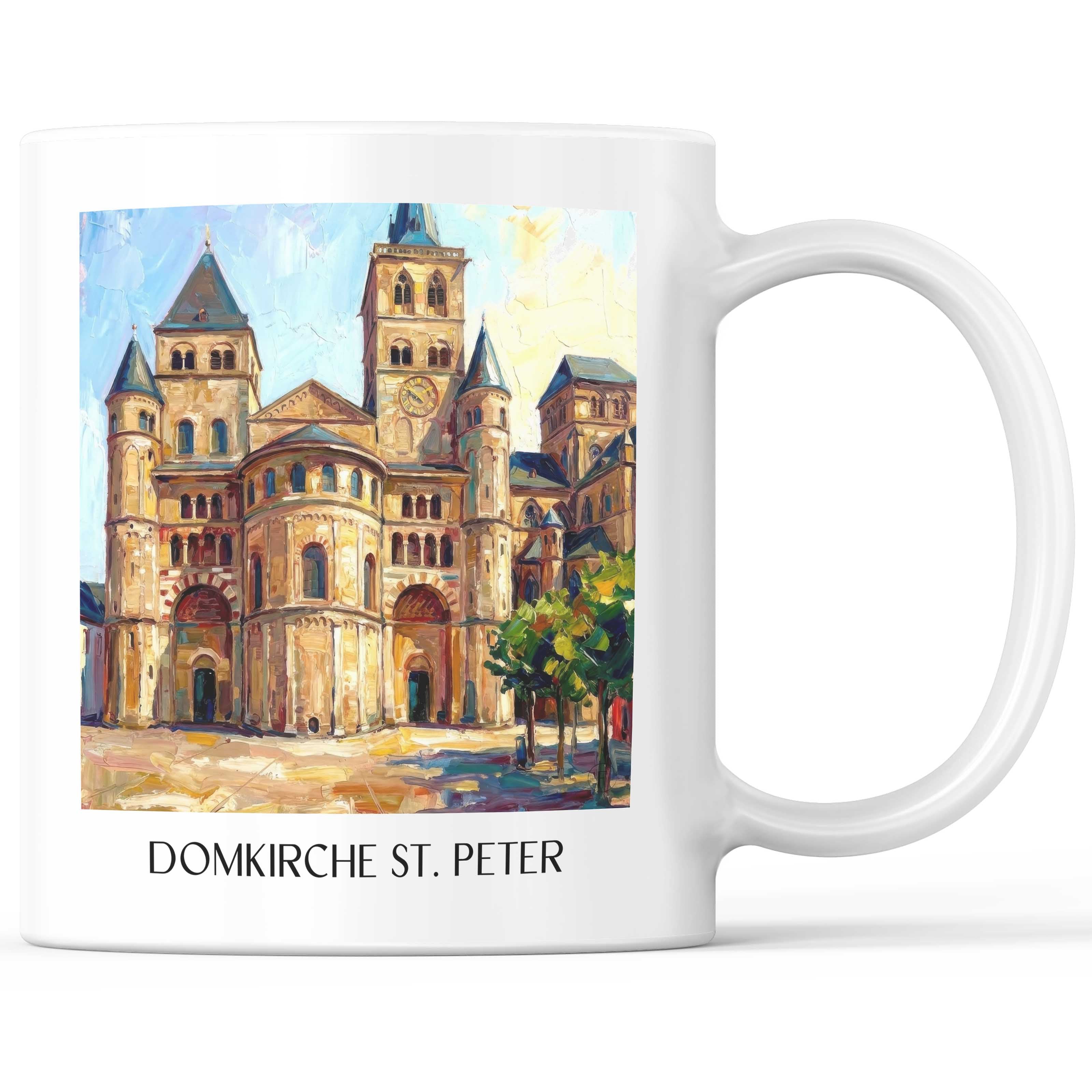 Domkirche St. Peter Kaffeebecher - Trier - Deutschland Becher - Kaffeetasse im Ölgemälde Stil