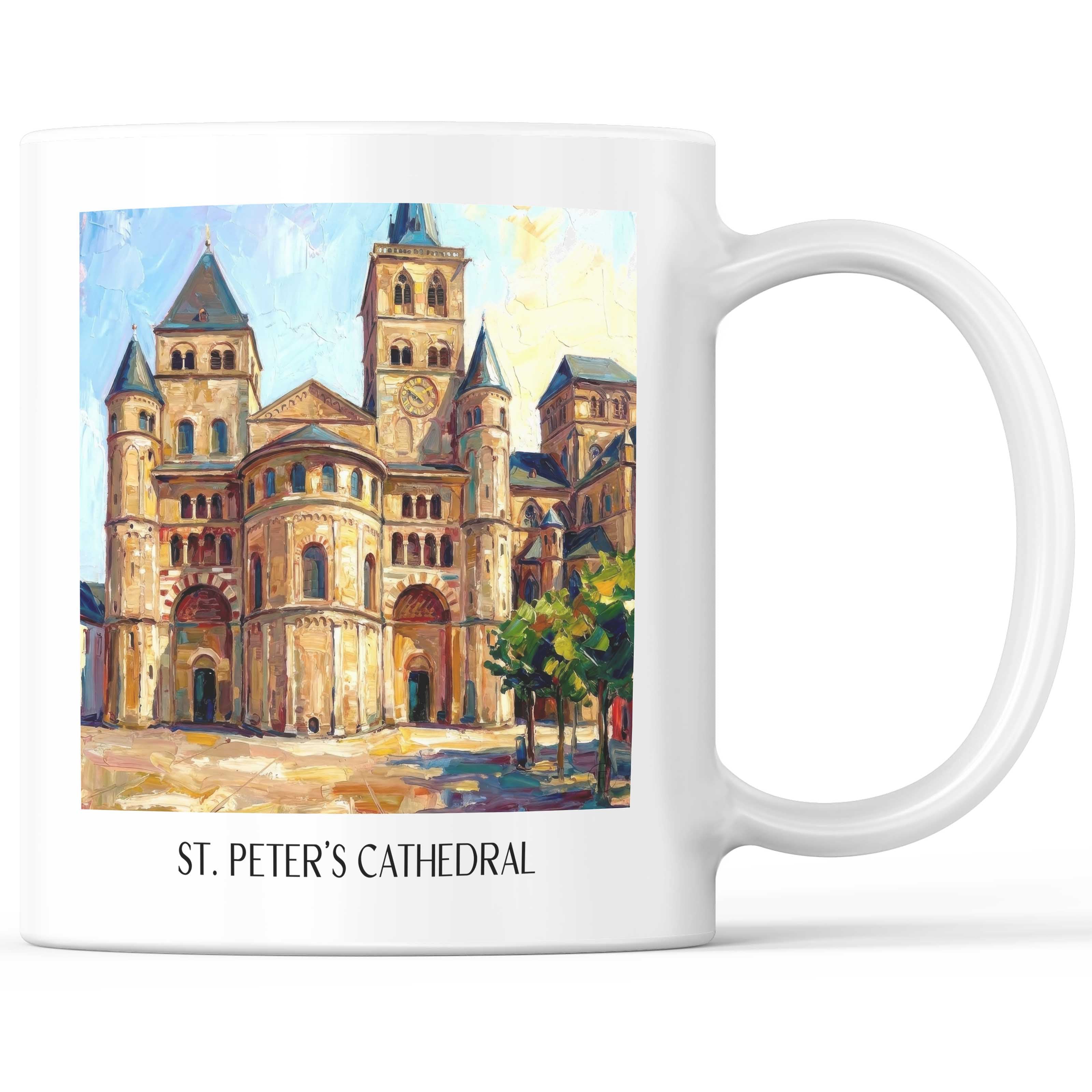 Domkirche St. Peter Kaffeebecher - Trier - Deutschland Becher - Kaffeetasse im Ölgemälde Stil
