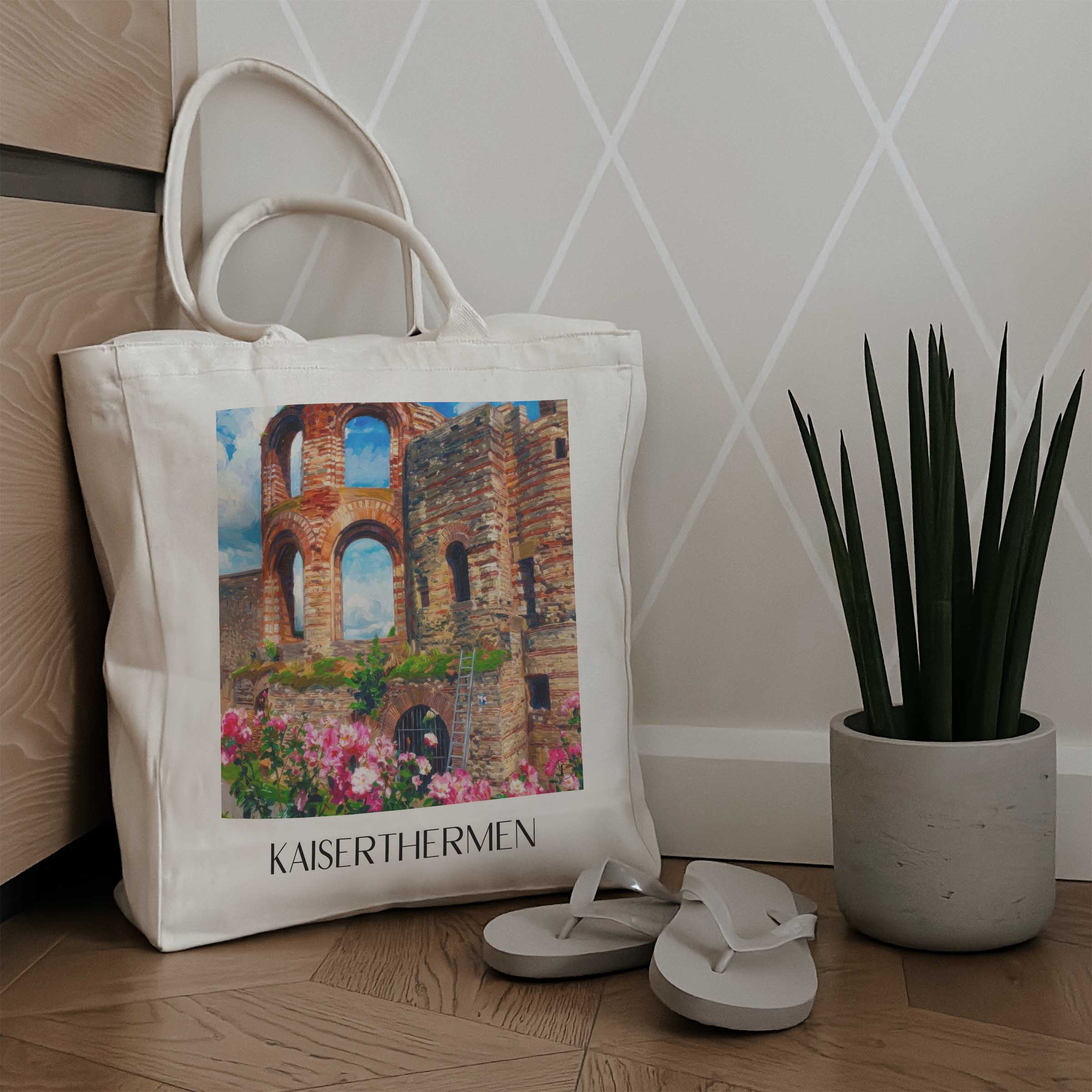 kaiserthermen-trier-deutschland-einkaufstasche-oil-painting-oelgemaelde