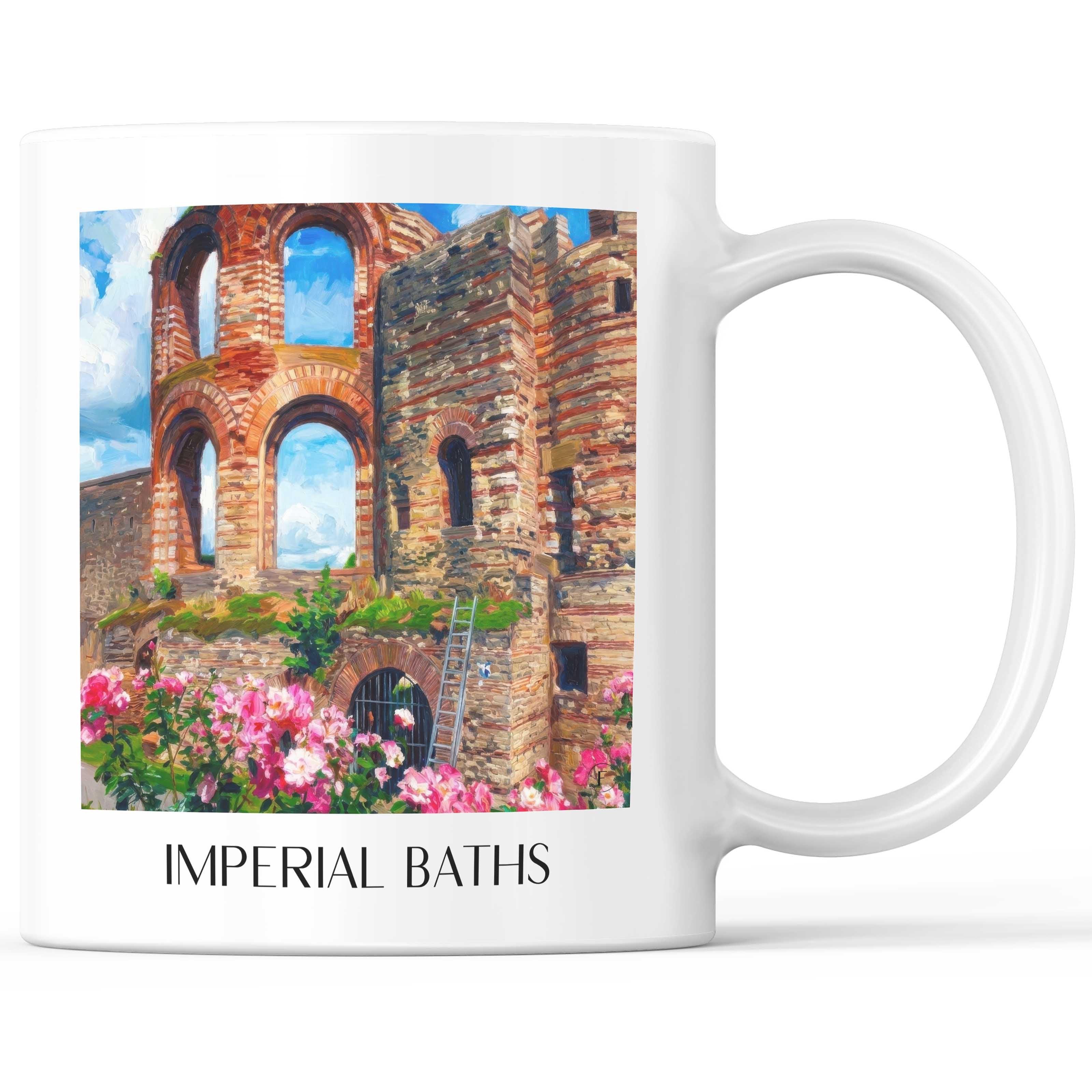 Kaiserthermen Kaffeebecher - Trier - Deutschland Becher - Kaffeetasse im Ölgemälde Stil