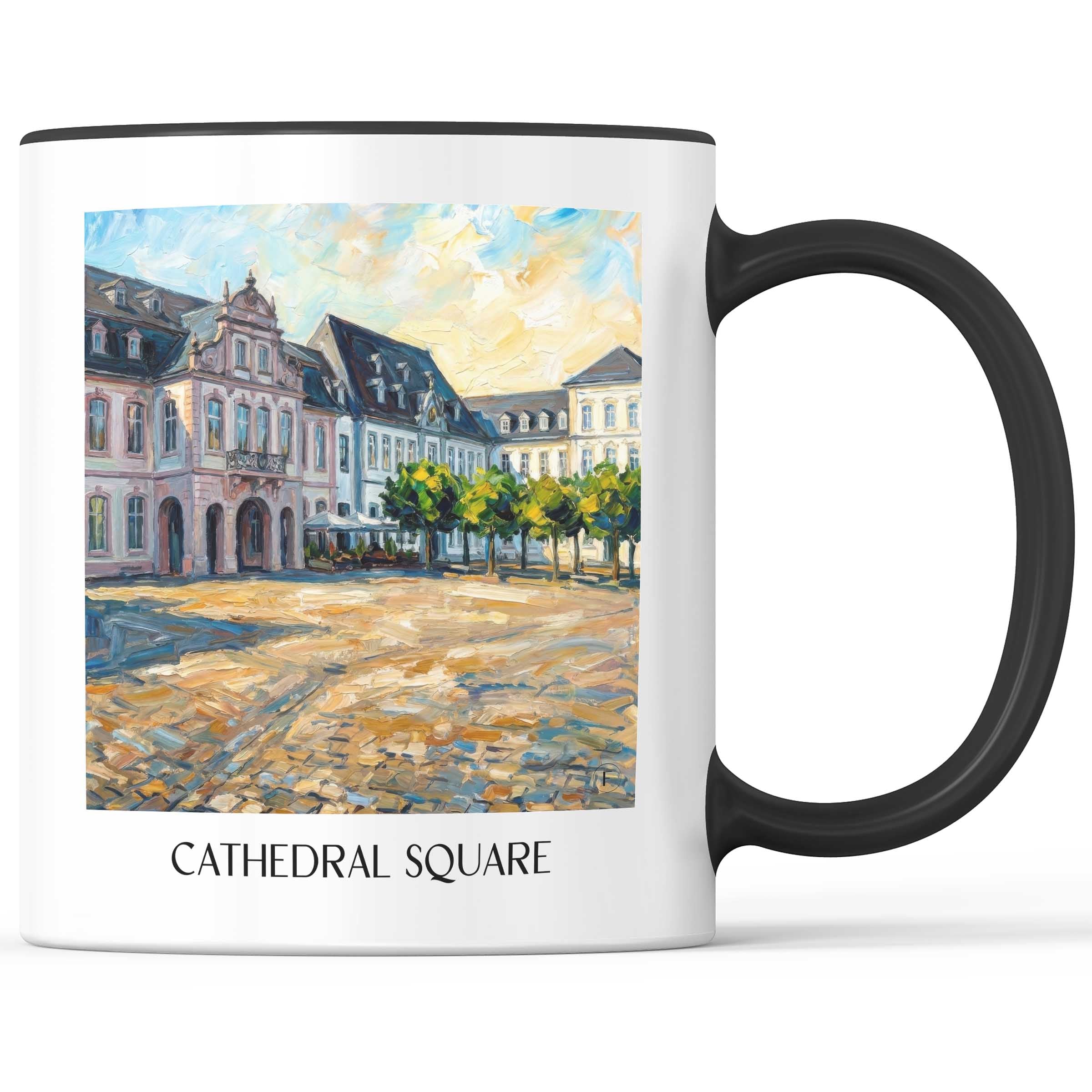 Domfreihof Kaffeebecher - Trier - Deutschland Becher - Kaffeetasse im Ölgemälde Stil