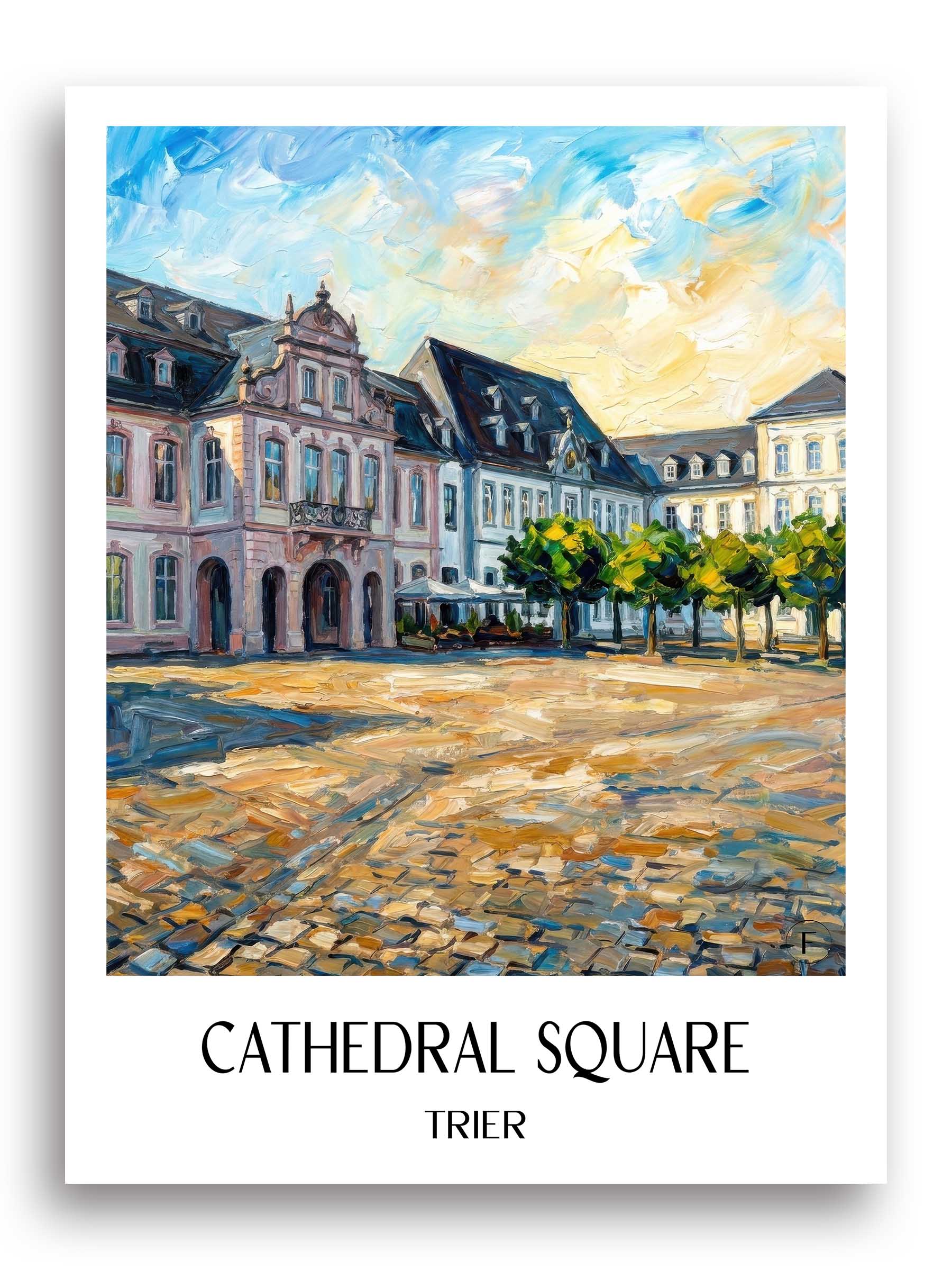 Domfreihof Poster - Trier - Deutschland Kunstdruck - Ölgemälde von A4 bis A1