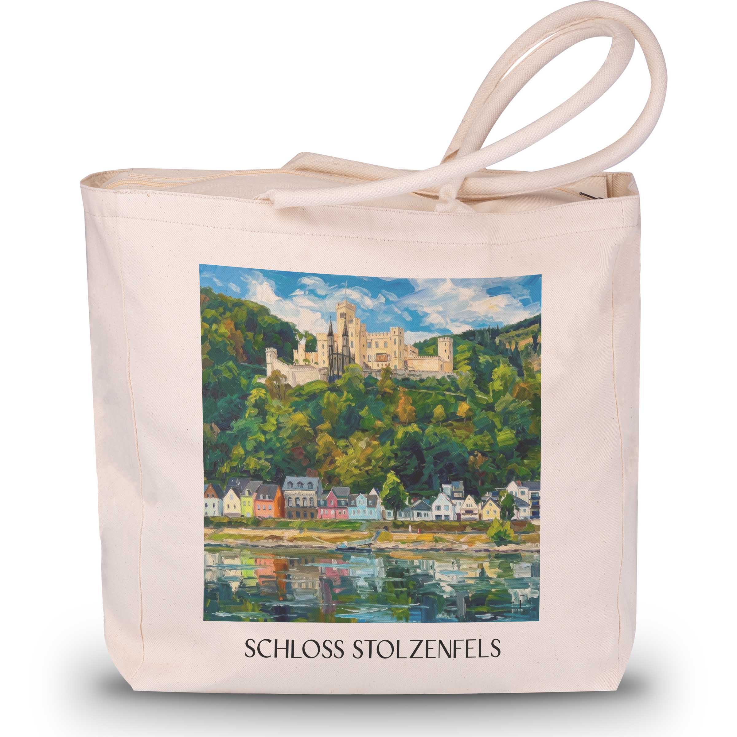 schloss-stolzenfels-koblenz-deutschland-einkaufstasche-oil-painting-oelgemaelde