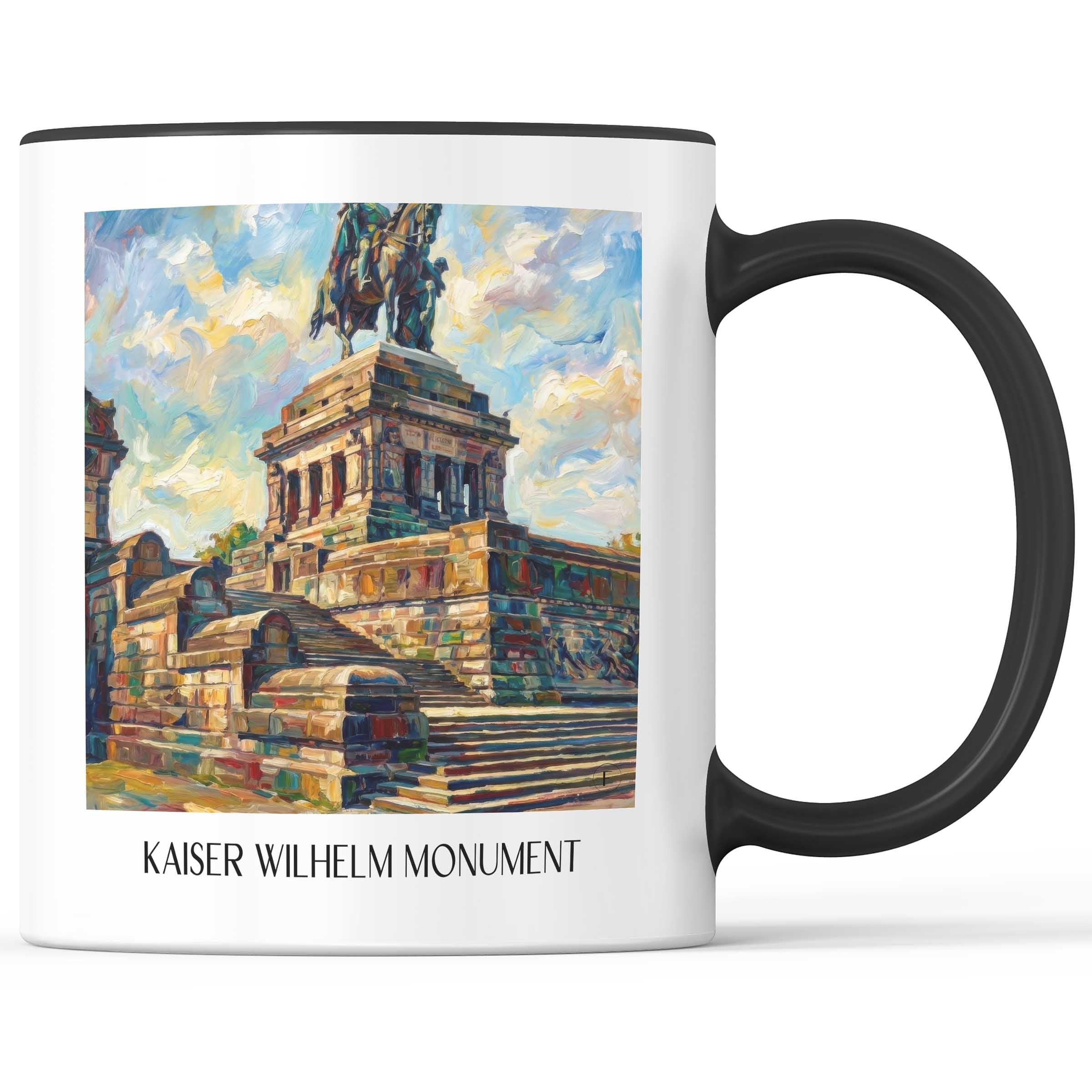Kaiser-Wilhelm-Denkmal Kaffeebecher - Koblenz - Deutschland Becher - Kaffeetasse im Ölgemälde Stil
