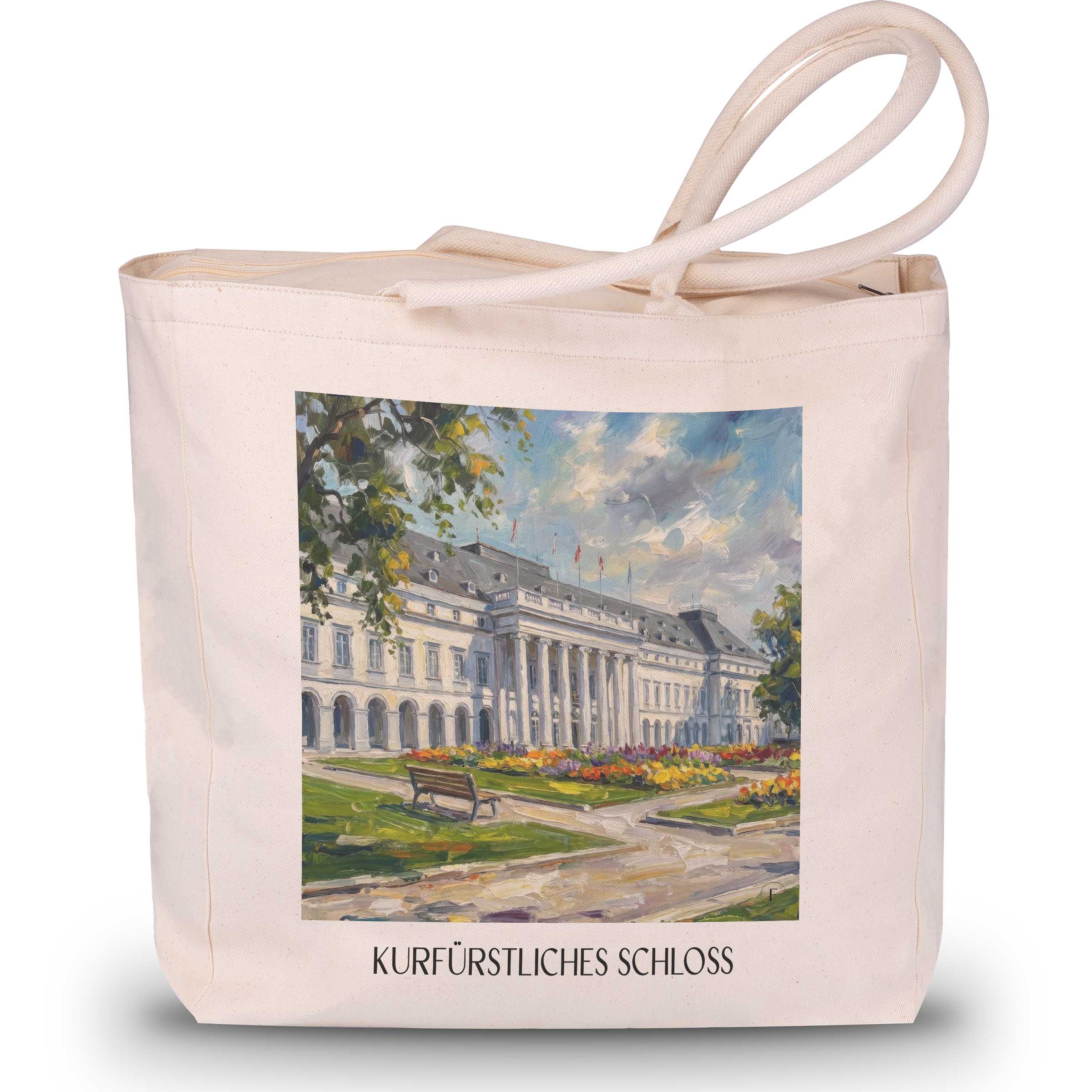 kurfürstliches-schloss-koblenz-deutschland-einkaufstasche-oil-painting-oelgemaelde