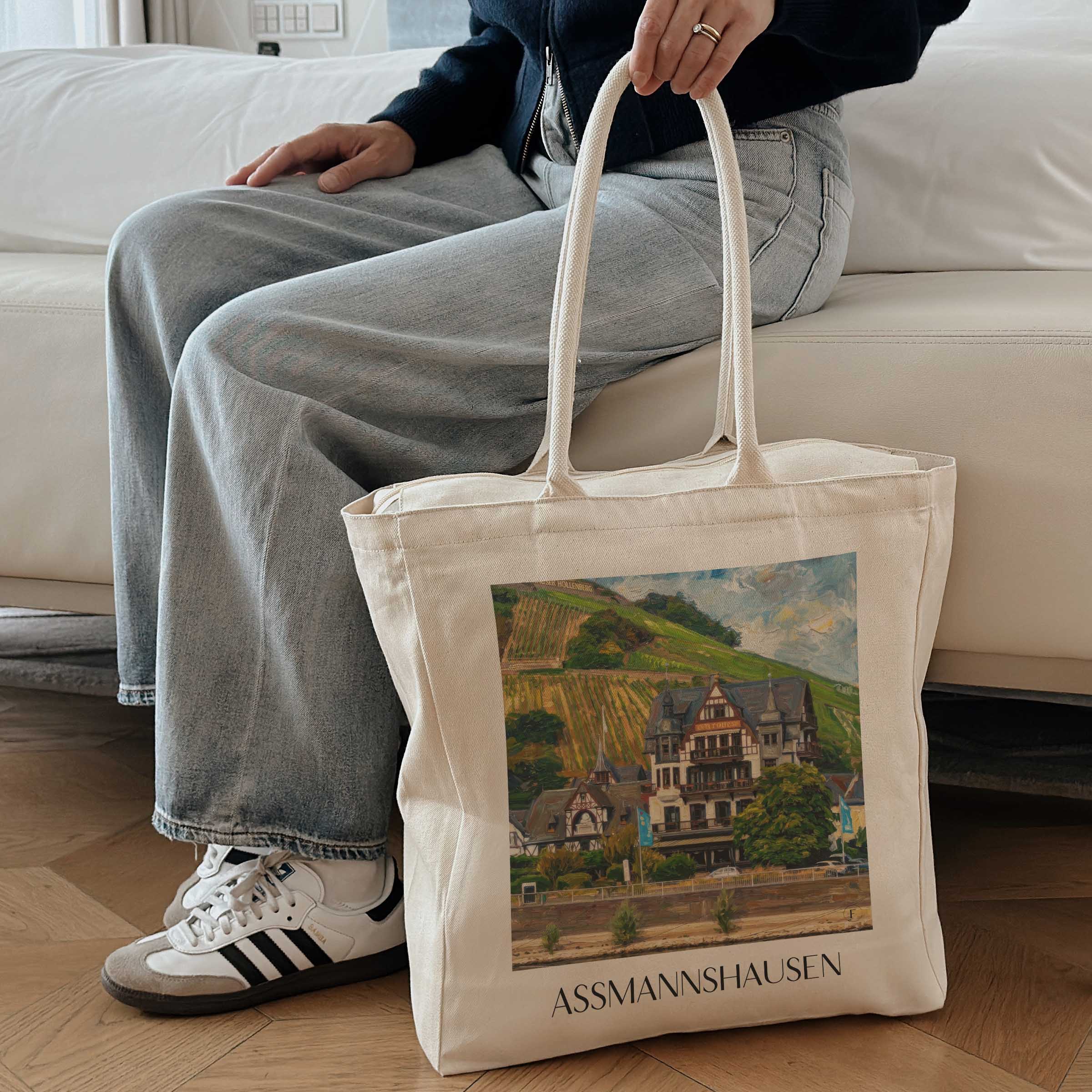 assmannshausen-rheingau-deutschland-einkaufstasche-oil-painting-oelgemaelde