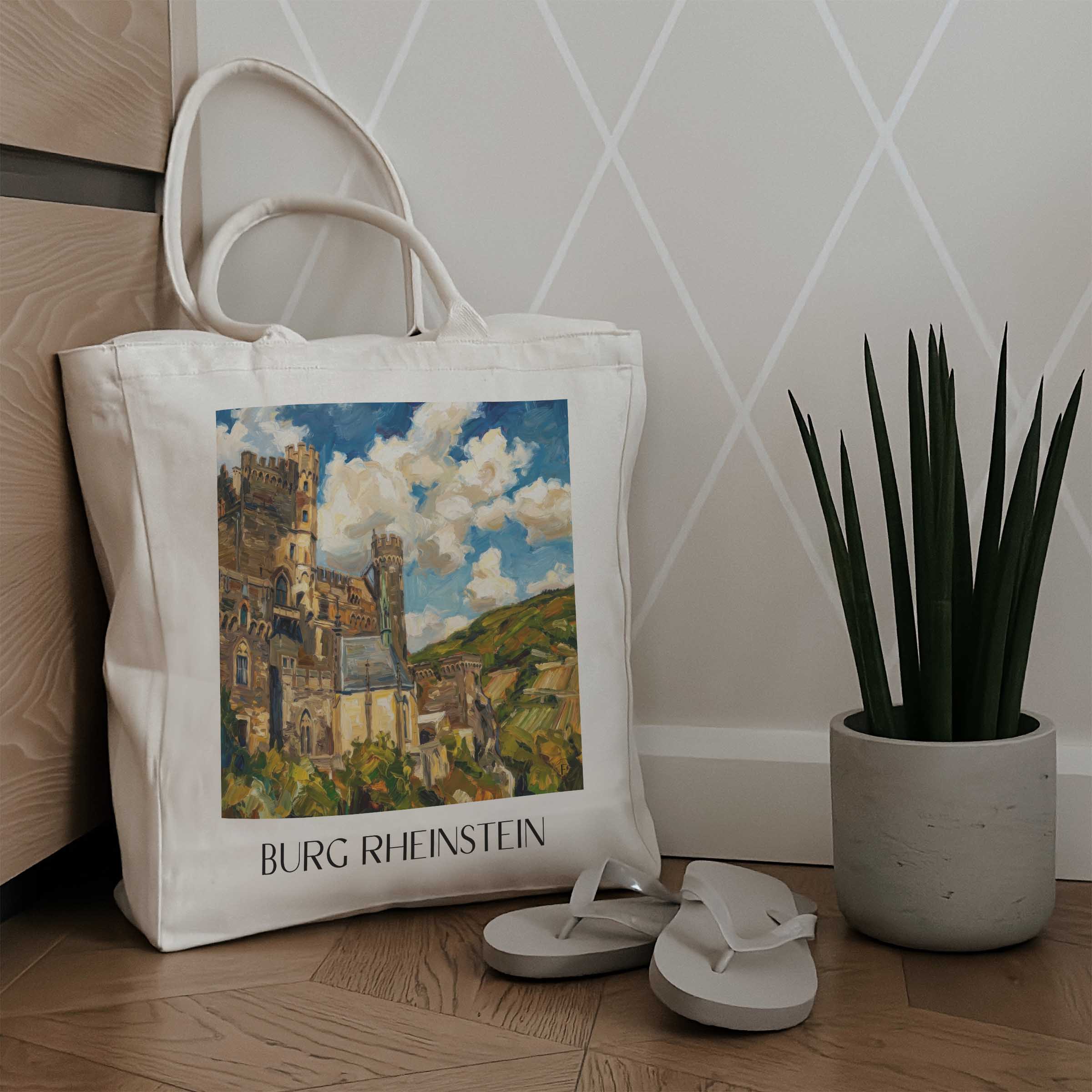 burg-rheinstein-rheingau-deutschland-einkaufstasche-oil-painting-oelgemaelde