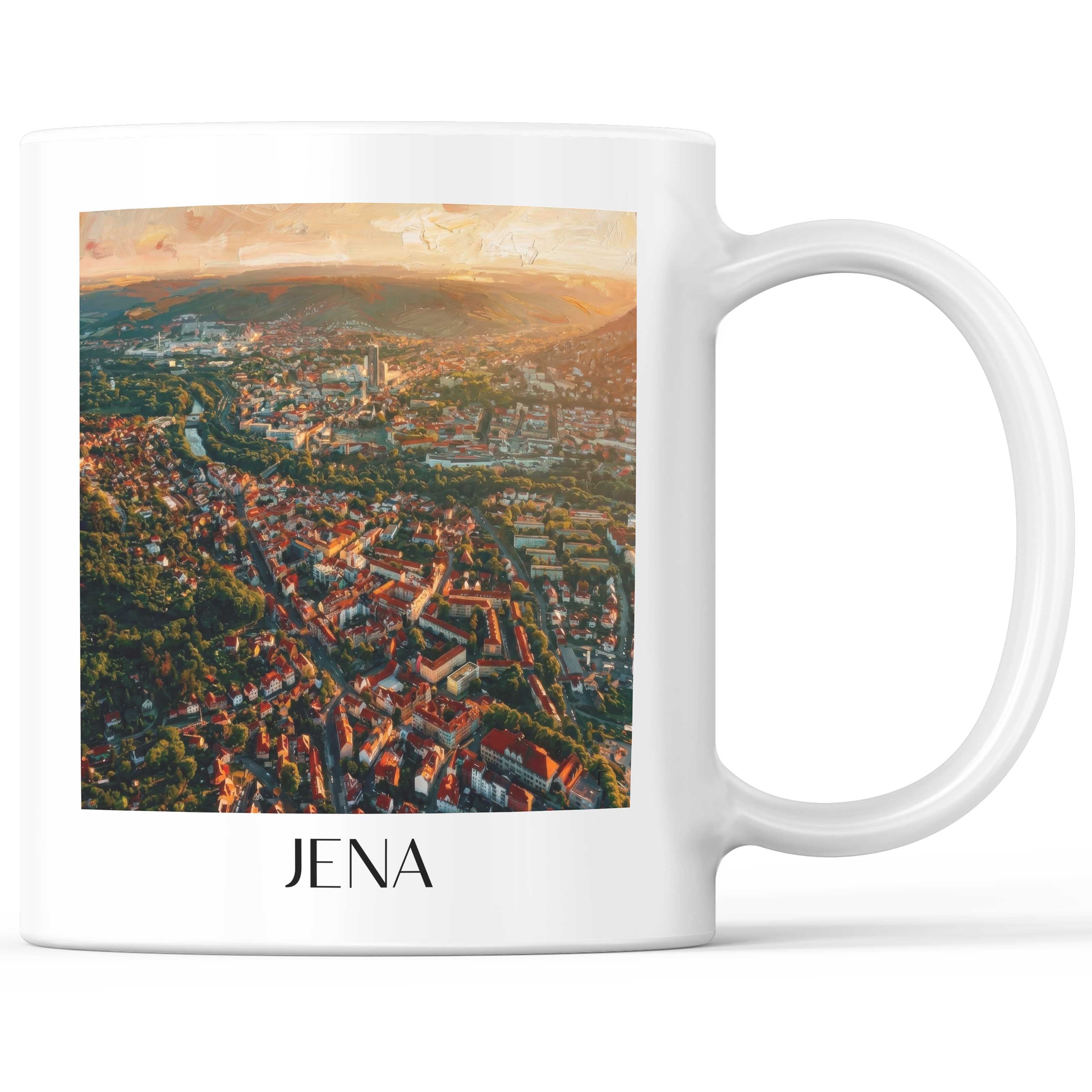 Jena Kaffeebecher - Thüringen - Deutschland Becher - Kaffeetasse im Ölgemälde Stil
