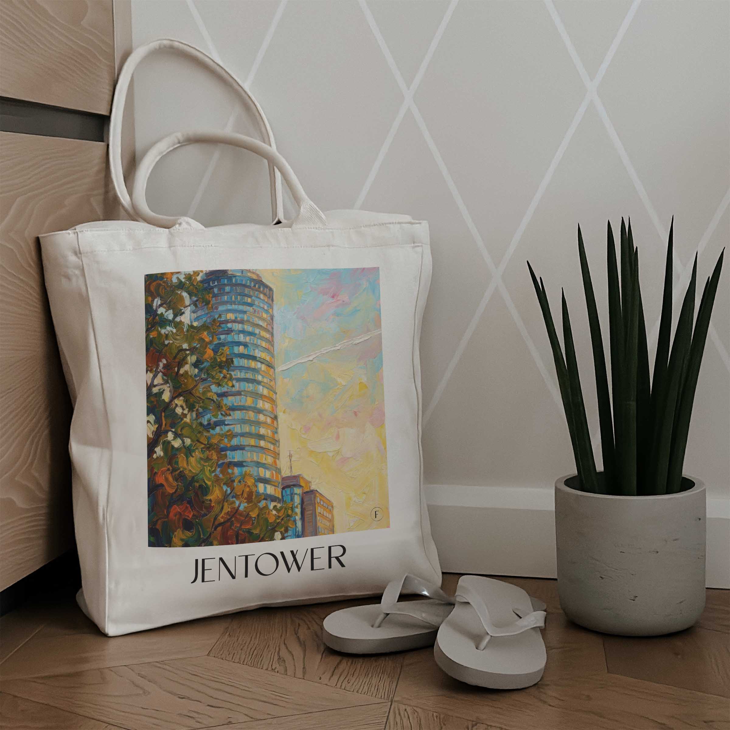 jentower-jena-deutschland-einkaufstasche-oil-painting-oelgemaelde