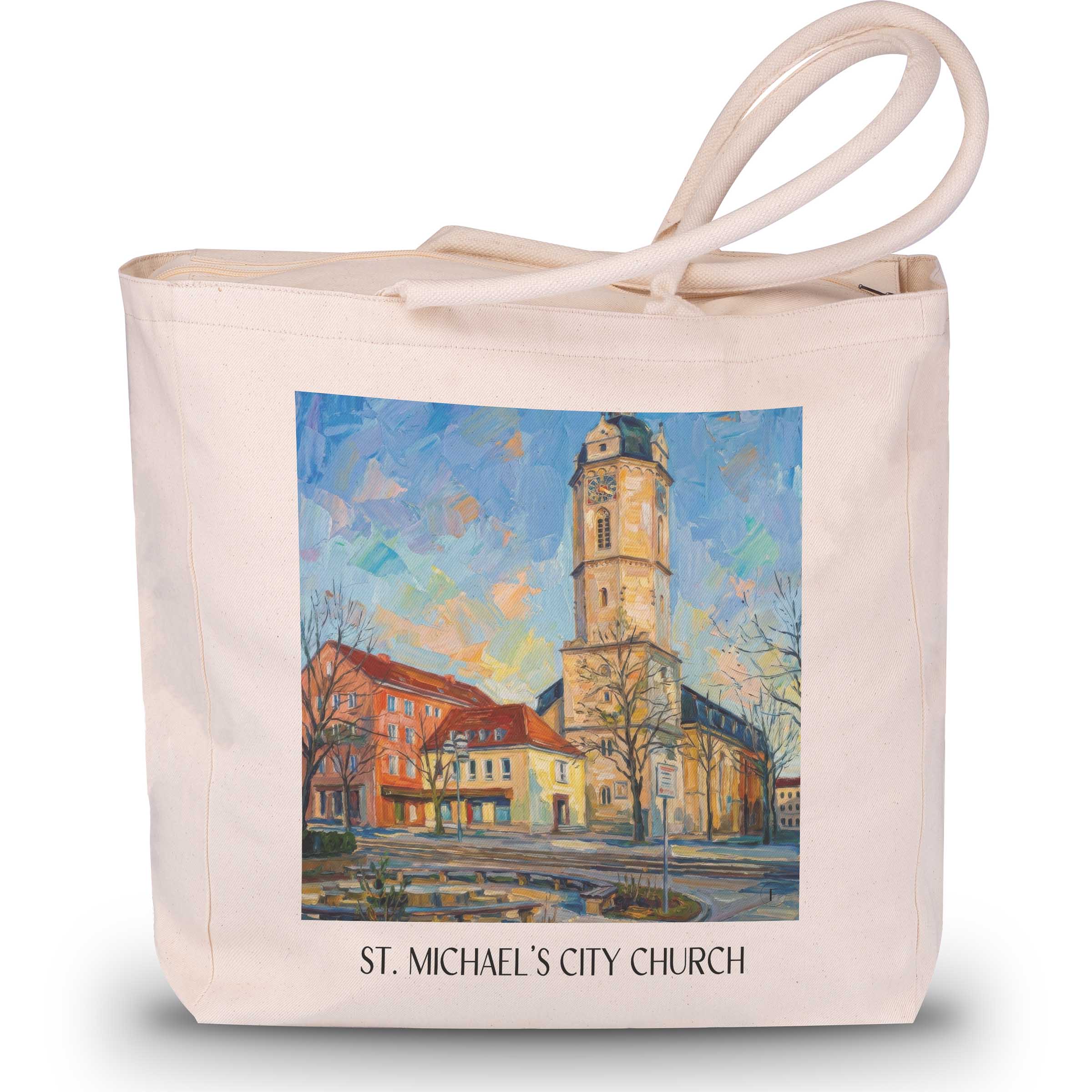 Stadtkirche St. Michael Shopping Tasche - Jena - Deutschland Tote Bag - Einkaufstasche im Ölgemälde Stil