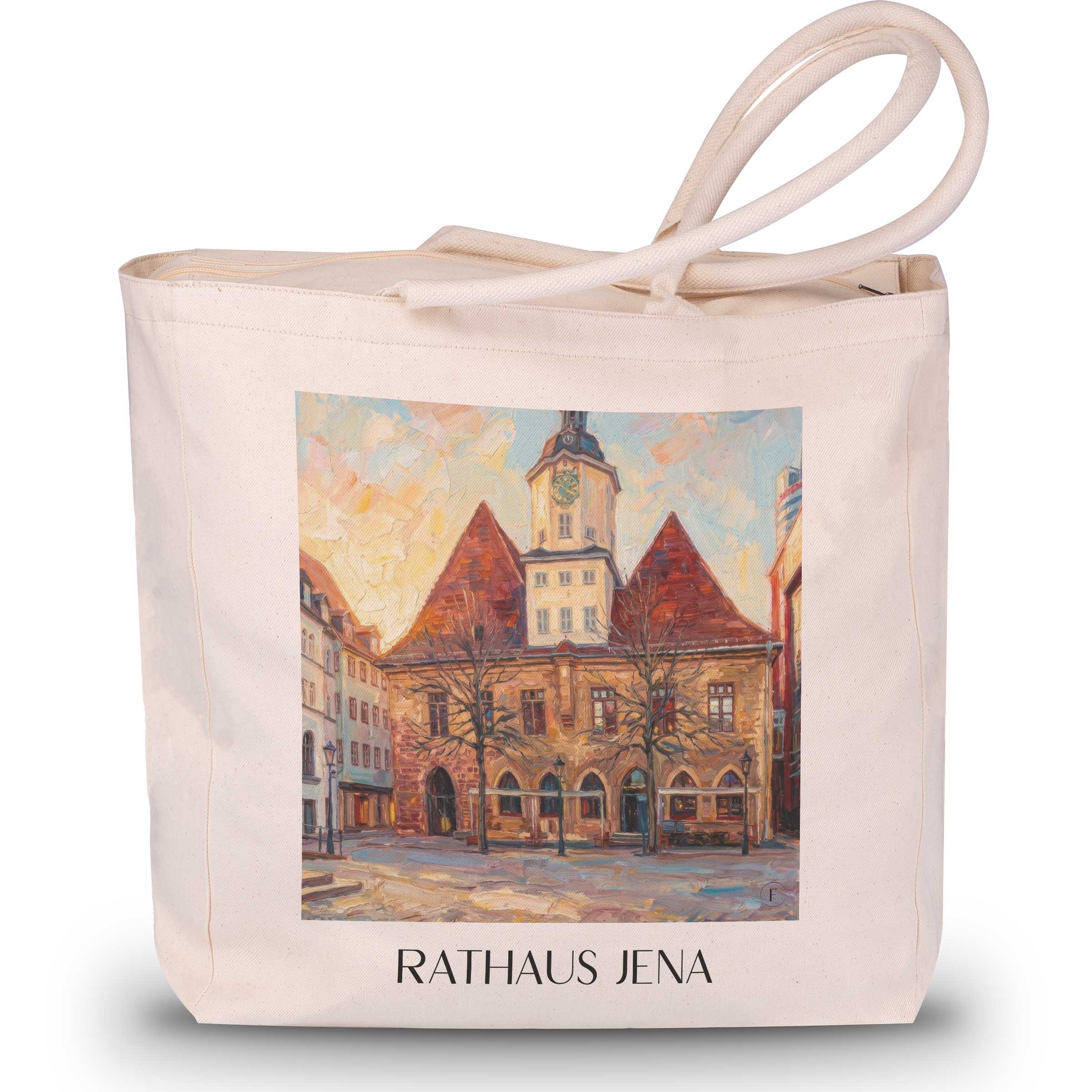 rathaus-jena-deutschland-einkaufstasche-oil-painting-oelgemaelde