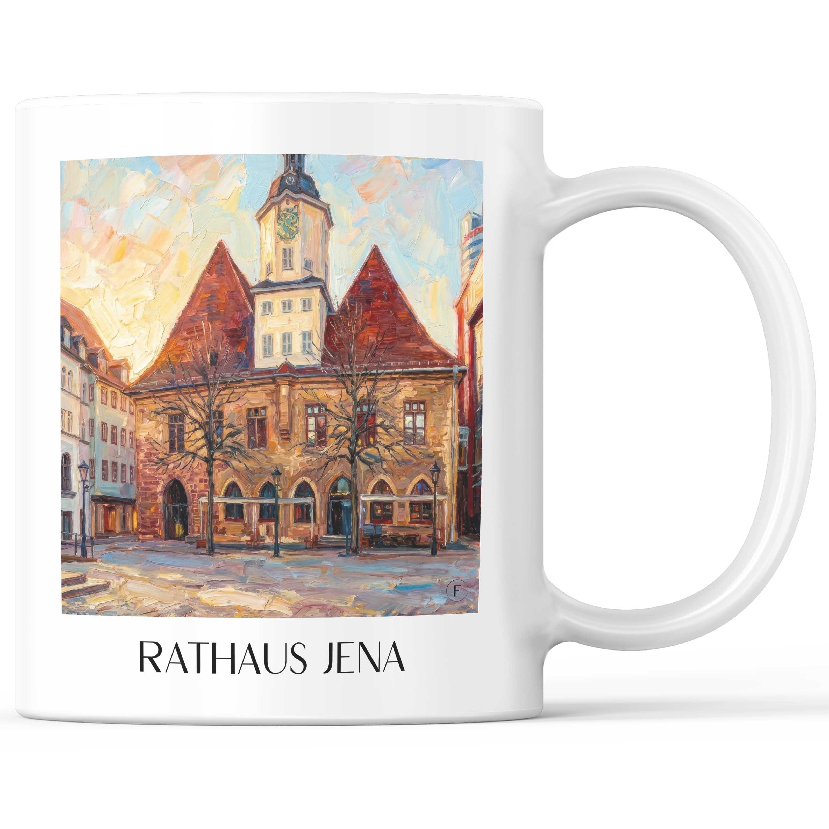 Rathaus Kaffeebecher - Jena - Deutschland Becher - Kaffeetasse im Ölgemälde Stil