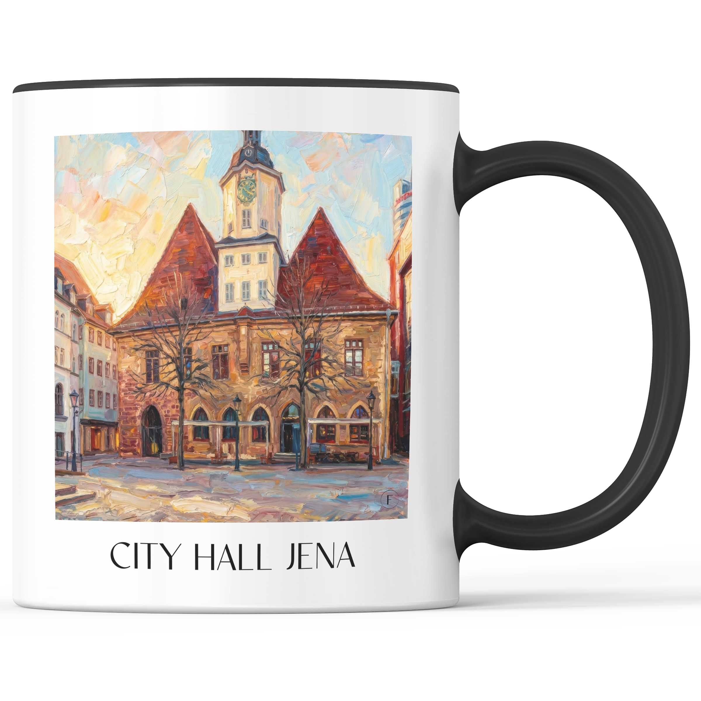 Rathaus Kaffeebecher - Jena - Deutschland Becher - Kaffeetasse im Ölgemälde Stil