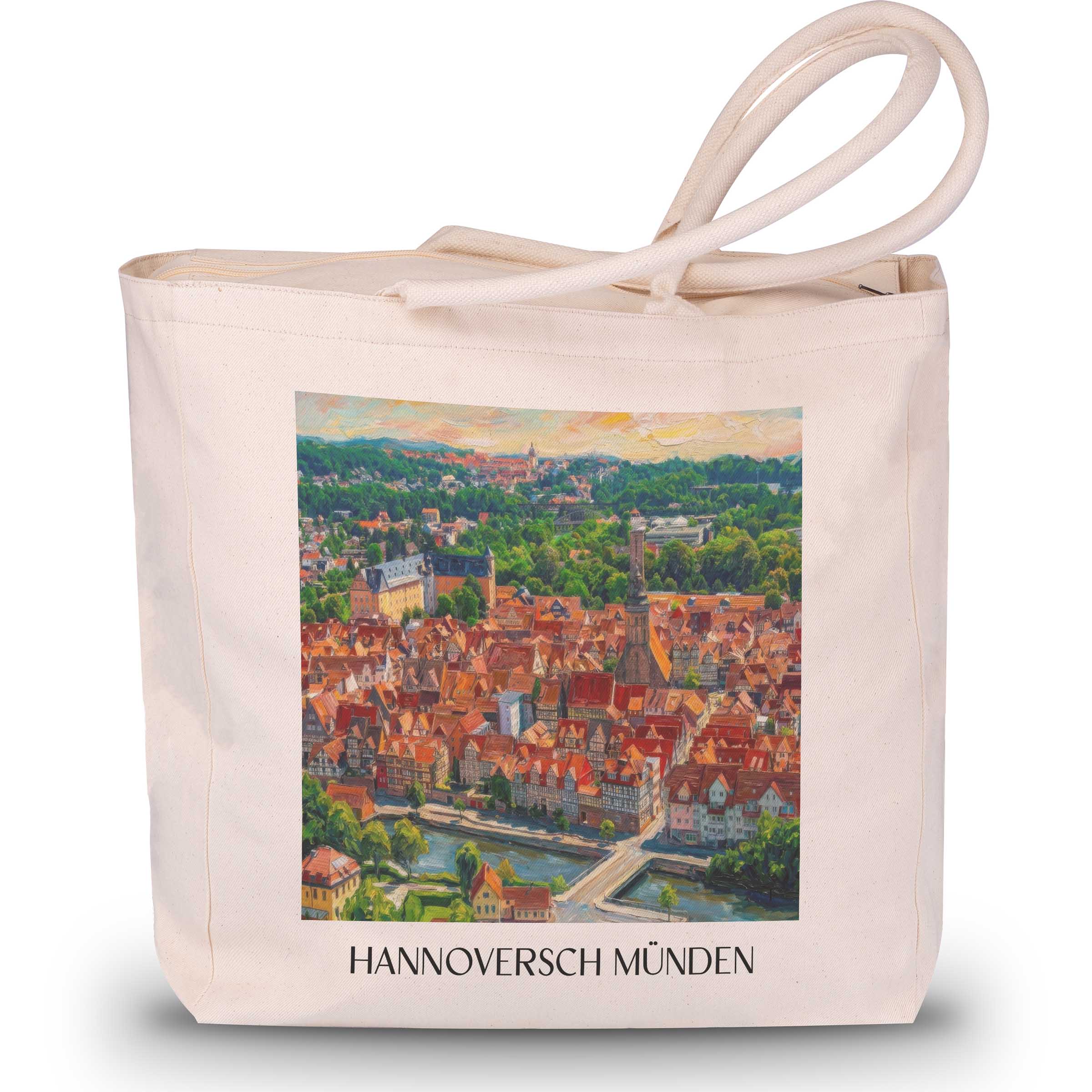 hannoversch-münden-niedersachsen-deutschland-einkaufstasche-oil-painting-oelgemaelde