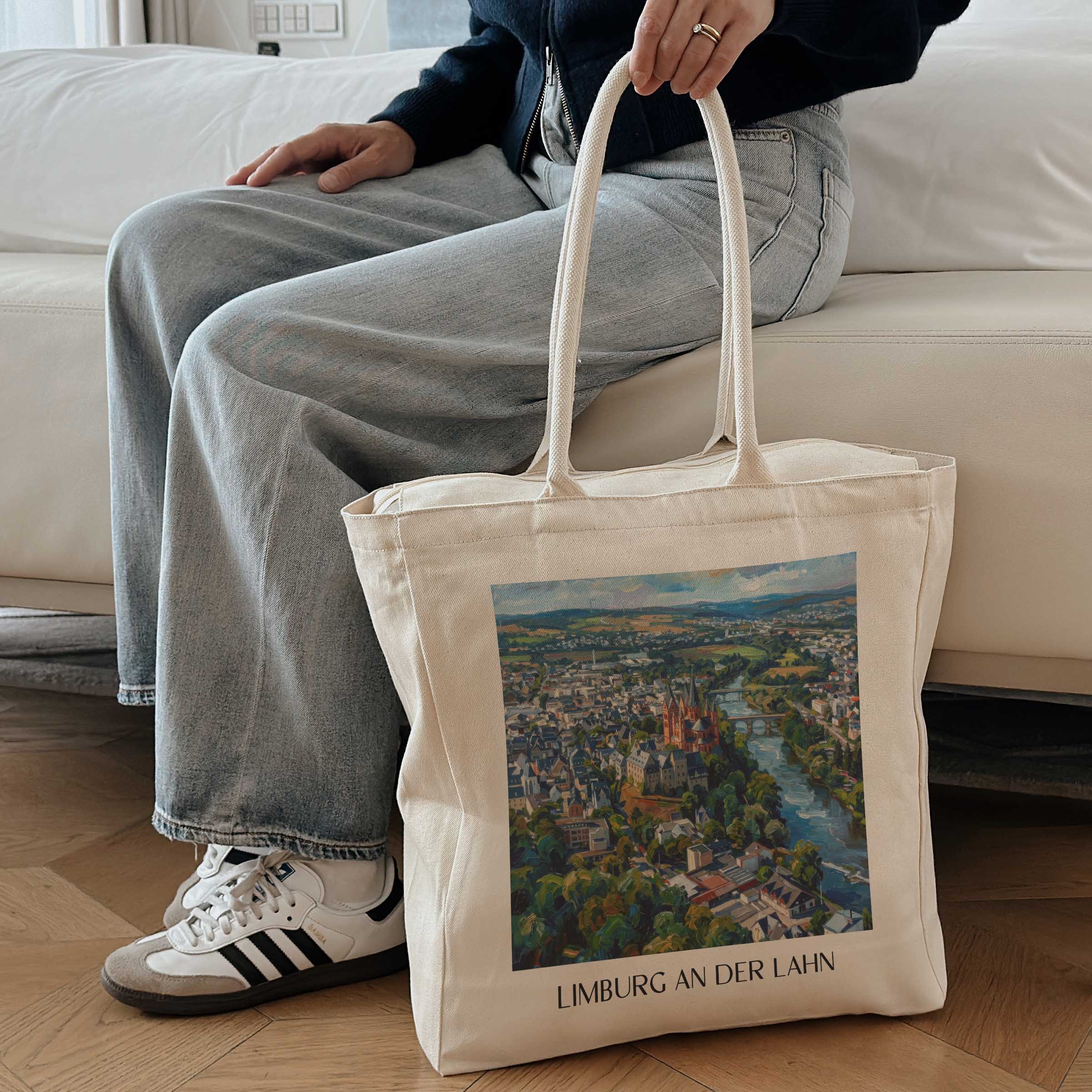 limburg-an-der-lahn-hessen-deutschland-einkaufstasche-oil-painting-oelgemaelde