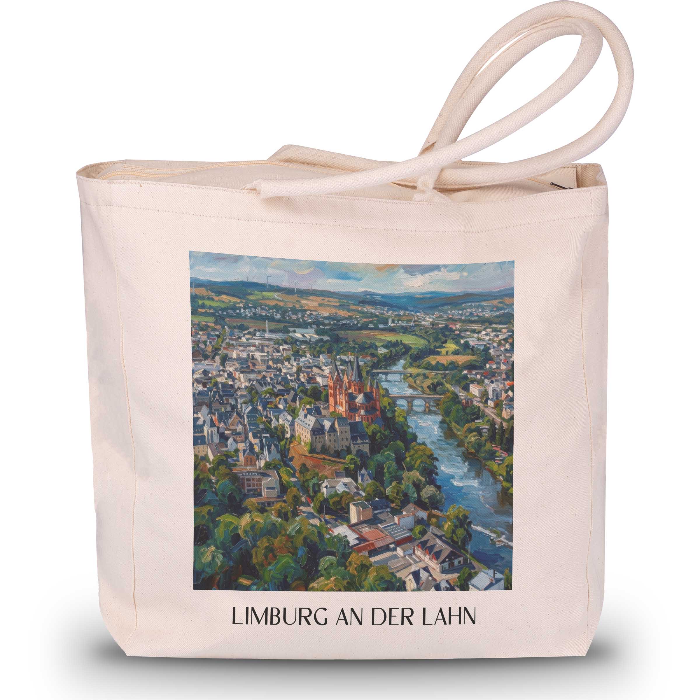 Limburg an der Lahn Shopping Tasche - Hessen - Deutschland Tote Bag - Einkaufstasche im Ölgemälde Stil
