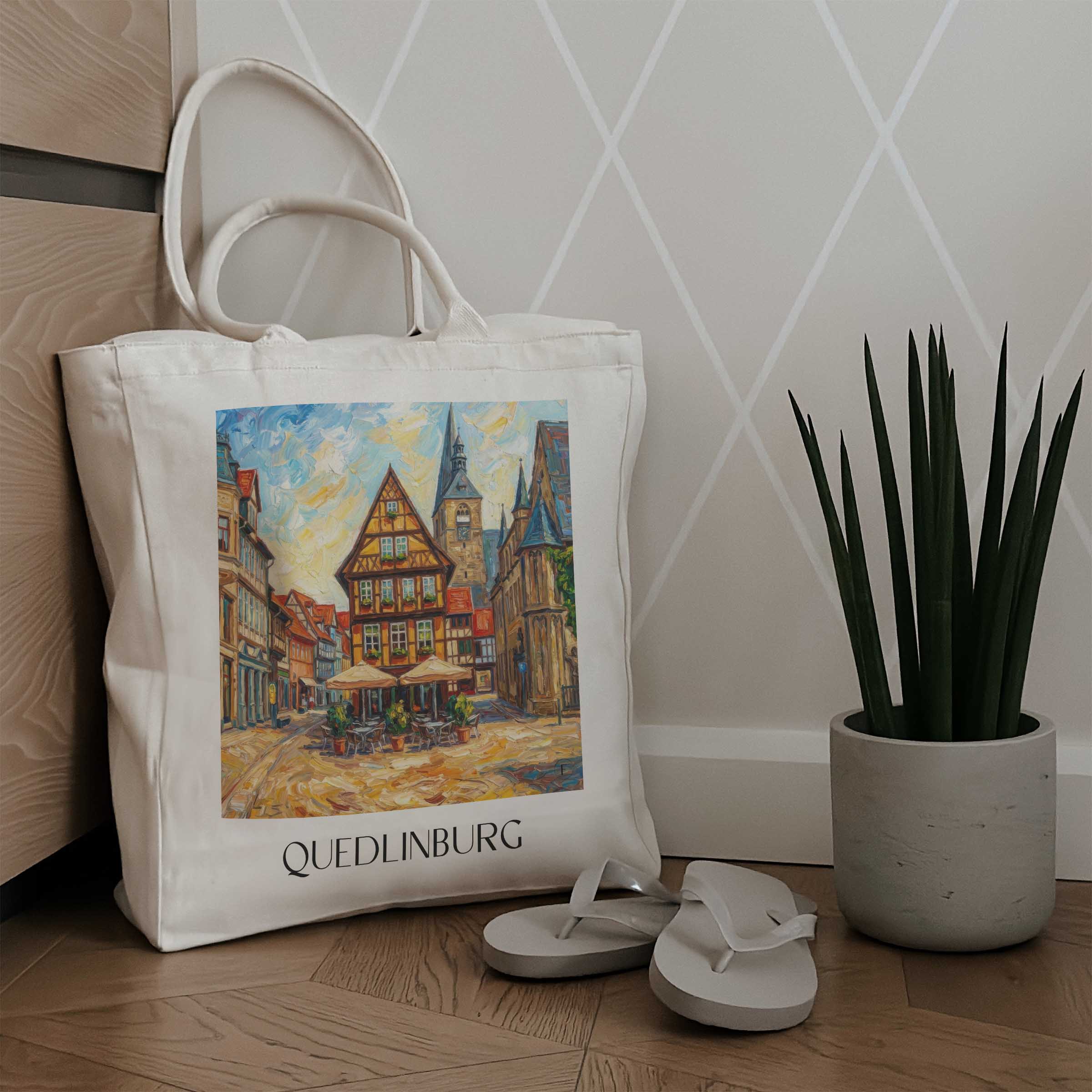 quedlinburg-sachsen-anhalt-deutschland-einkaufstasche-oil-painting-oelgemaelde