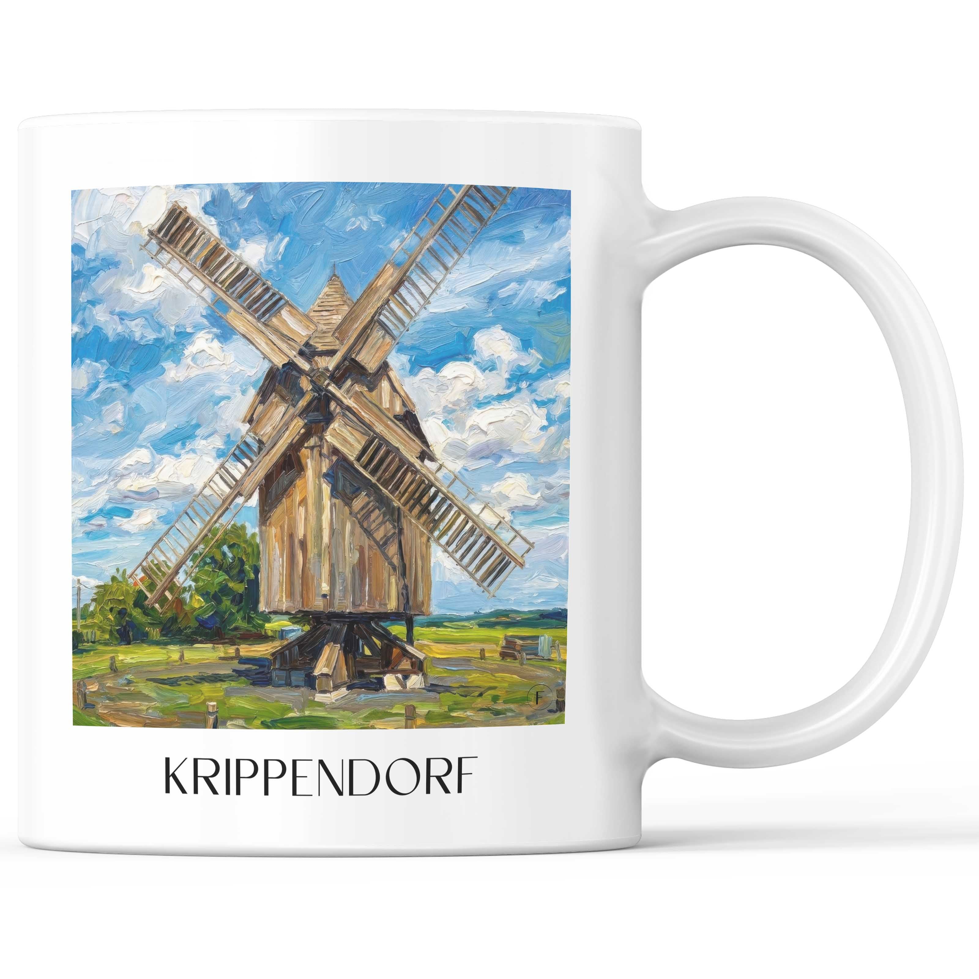 Krippendorf Kaffeebecher - Jena - Deutschland Becher - Kaffeetasse im Ölgemälde Stil